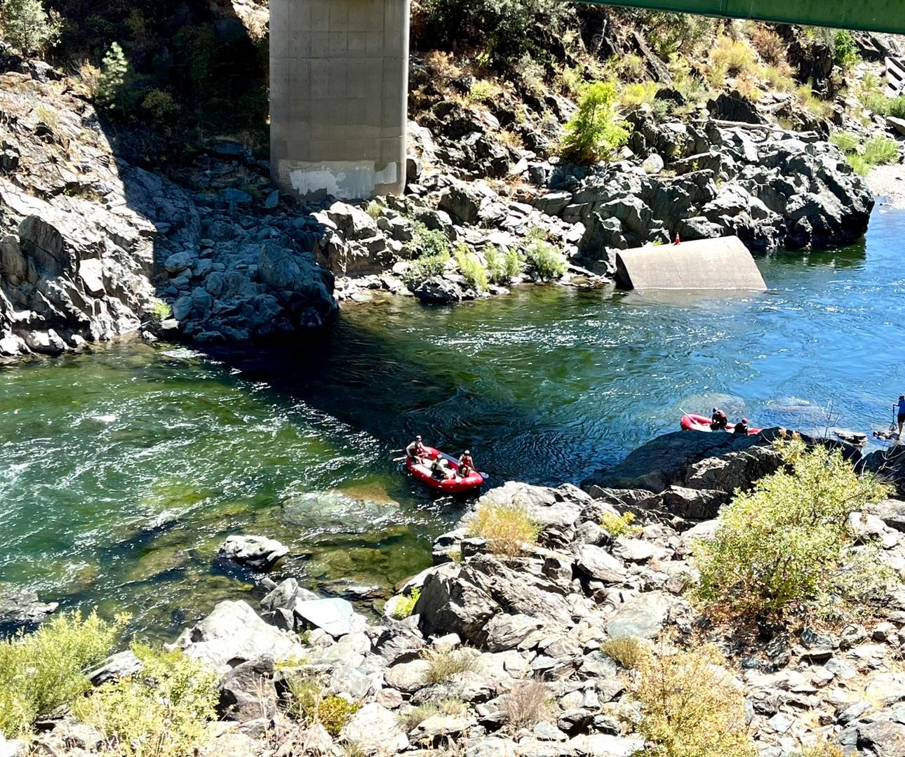 Placer County Sheriff Dive Team searches the American River under No Hands Bridge. Photo provided by Placer County Sheriff’s Office.