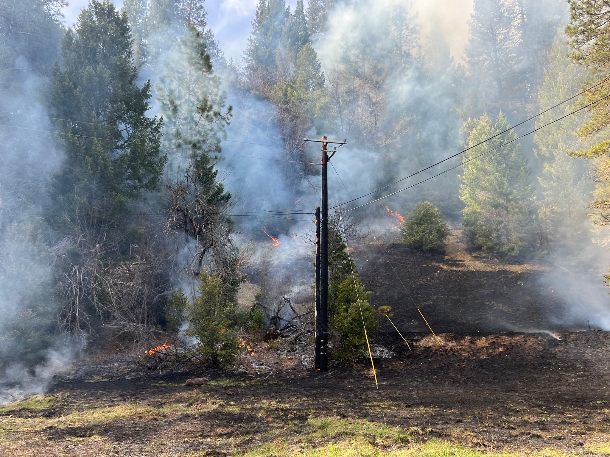 The wildland fire started at Sierra Streamside Resort in March. Photo by Sierra County Sheriff’s Office