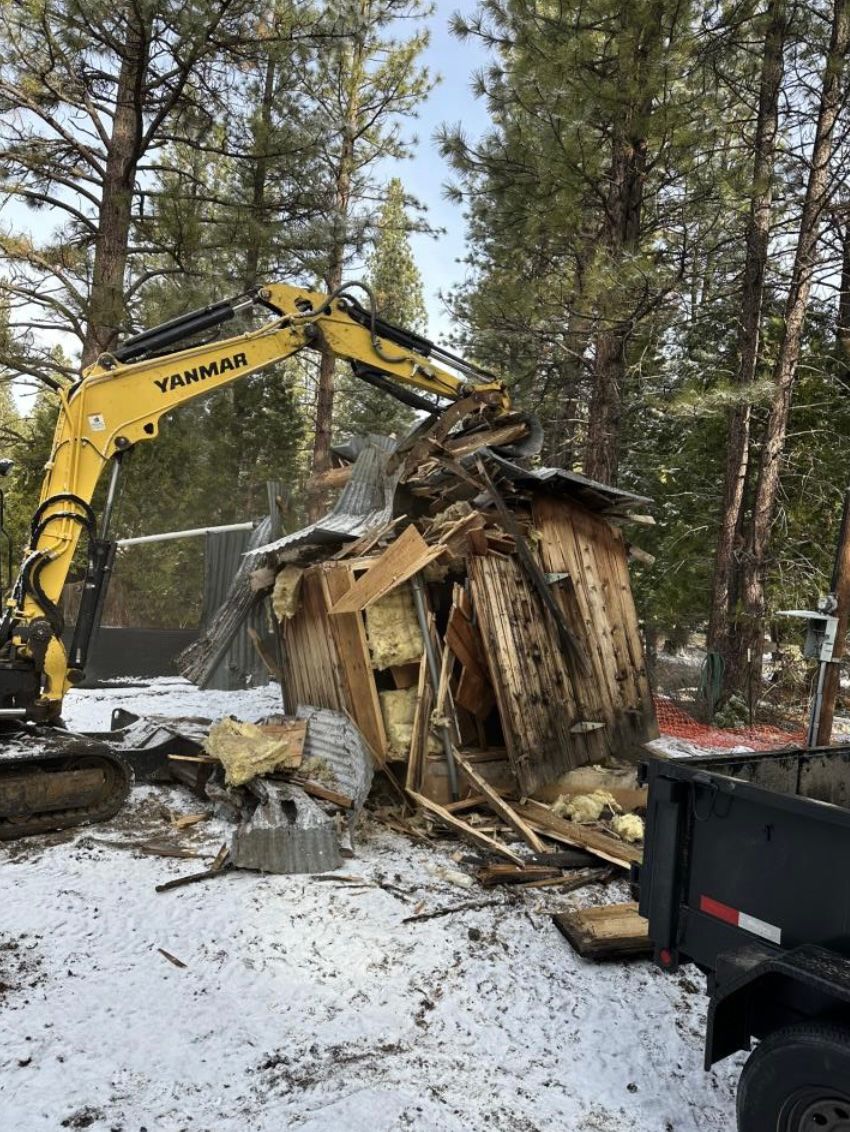 The old Sierraville Pump Station being demolished