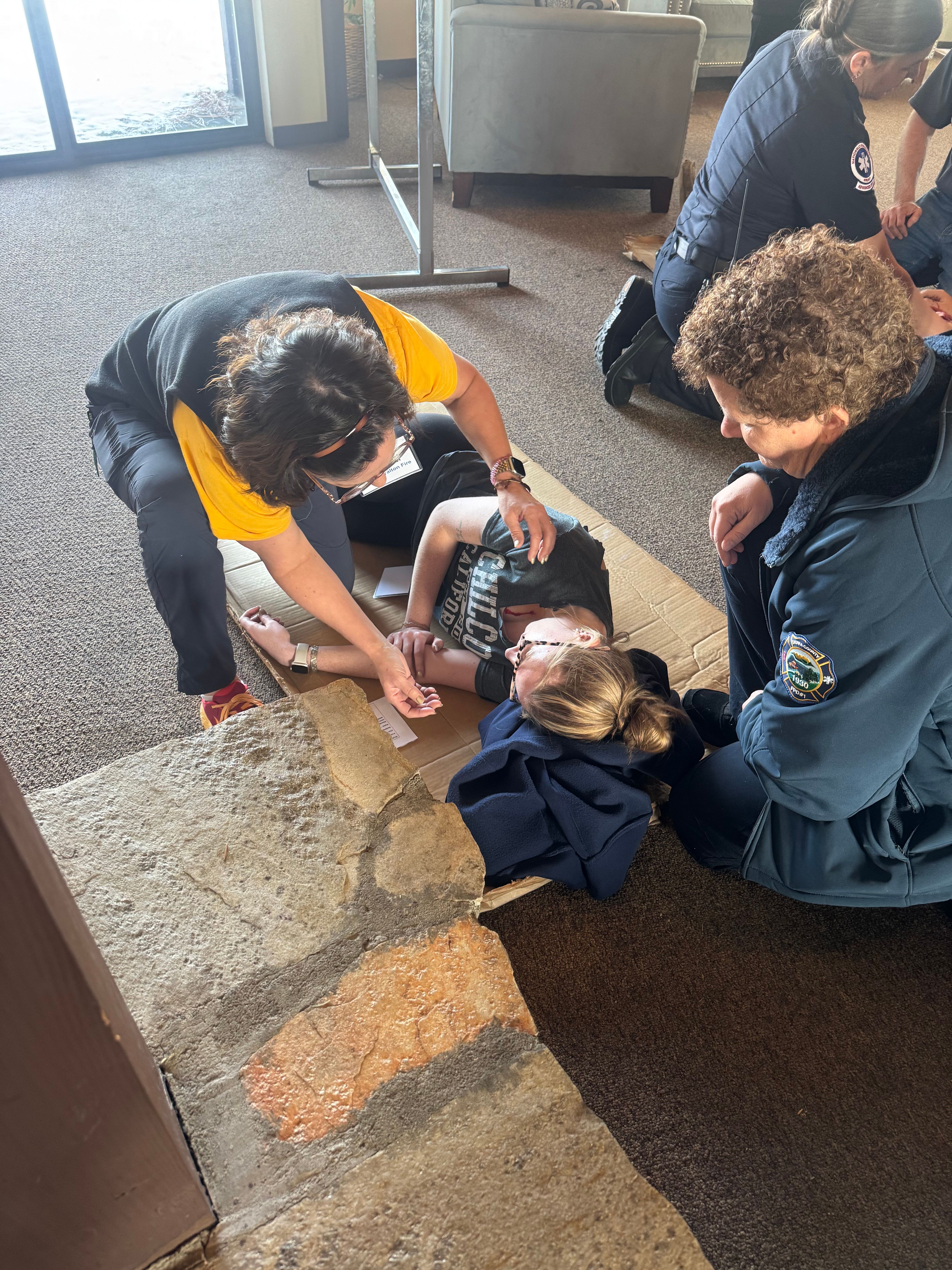 First responders attend to a role-playing volunteers as part of the Mass Casualty Incident drill. Photo provided by Sierra County.