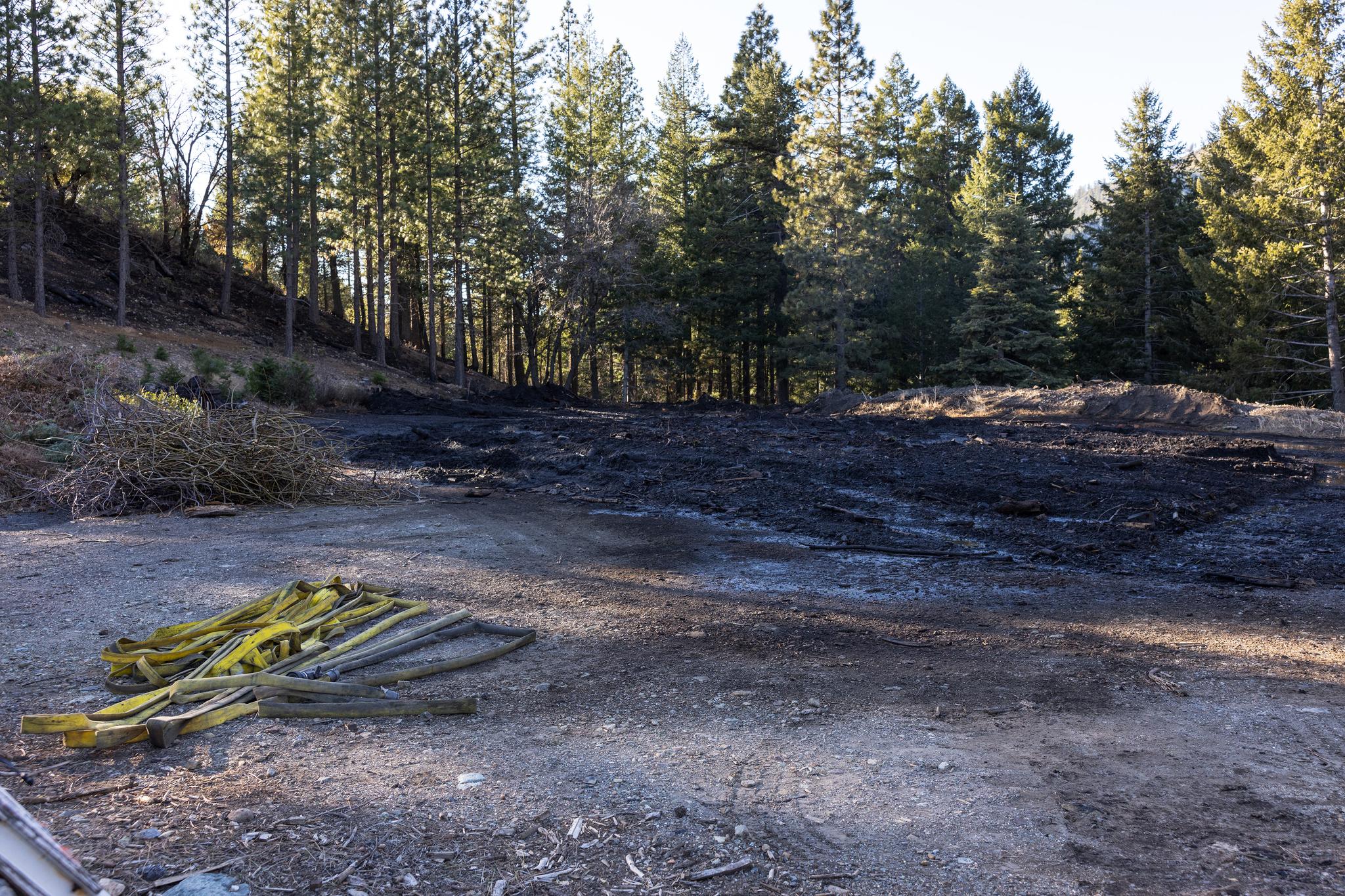 The burn pile area of the Sierra City Transfer Station was extinguished but still labeled “active” on the morning of Thursday, January 23rd.