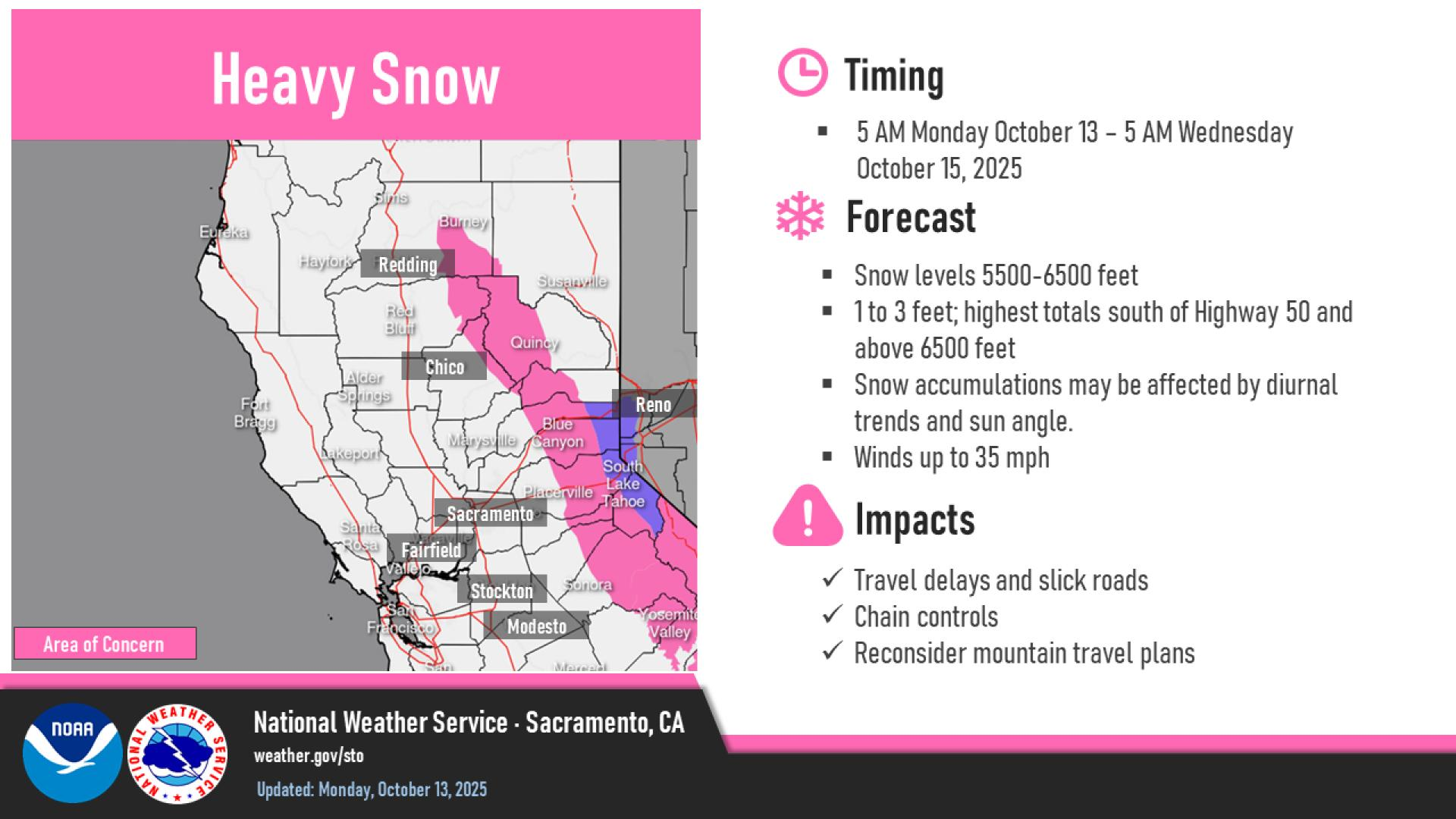 Winter Storm Warning Issued for Sierra Nevada