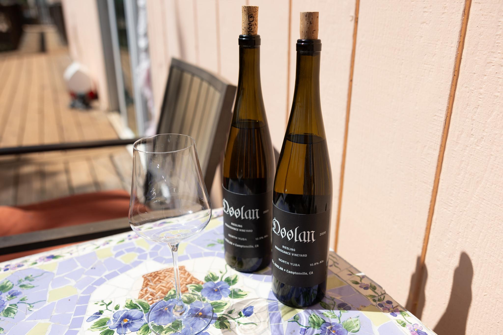 Doolan Wines’ Riesling vintages, ready to be poured.