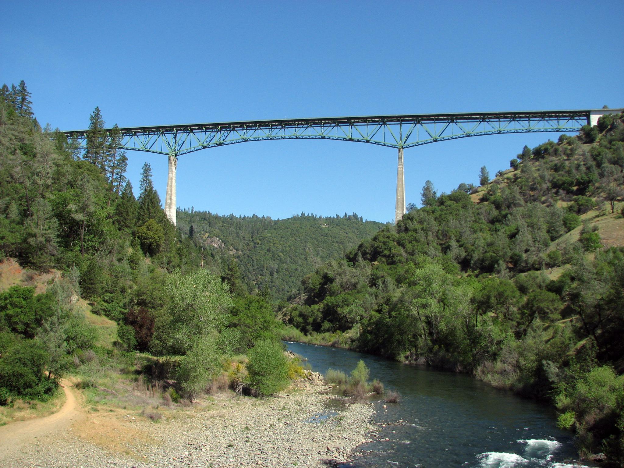 The Auburn-Foresthill Bridge near the North/Middle Fork Yuba River confluence.