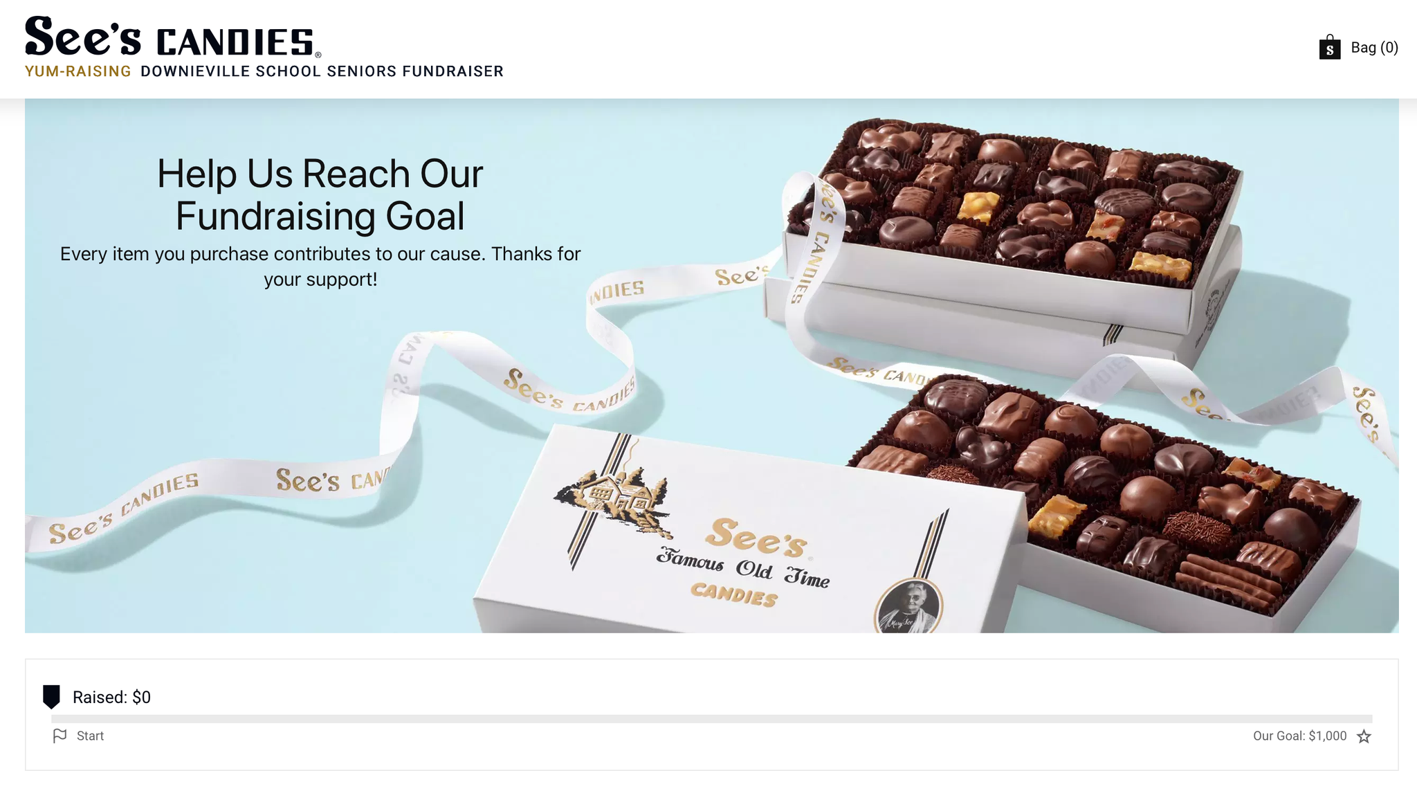 The “Yum-Raising” storefront for the Downieville senior class.