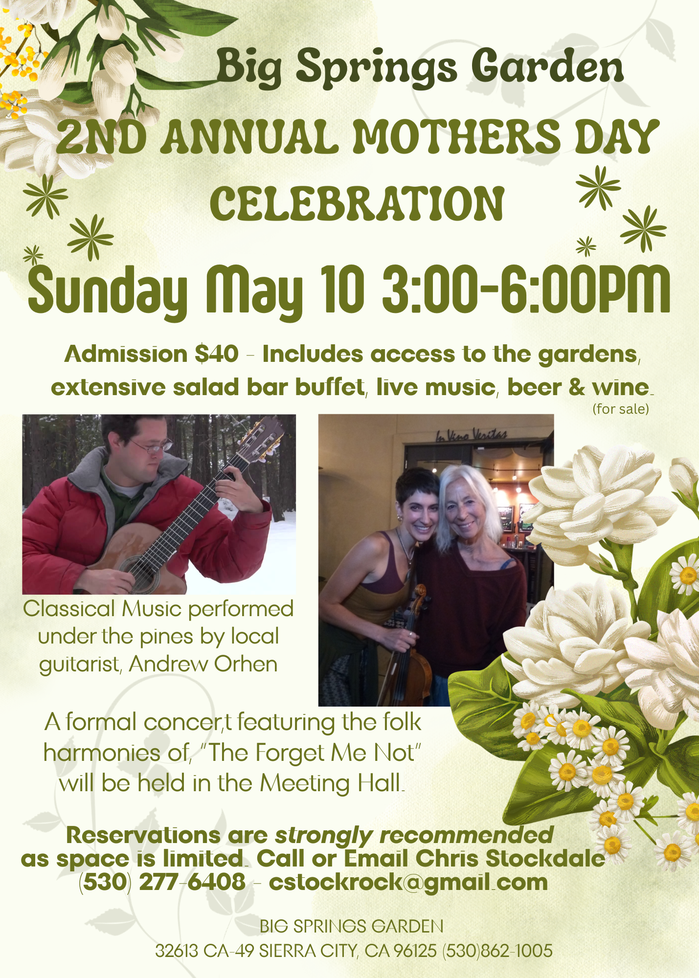 Mother’s Day Returns at Big Springs Garden