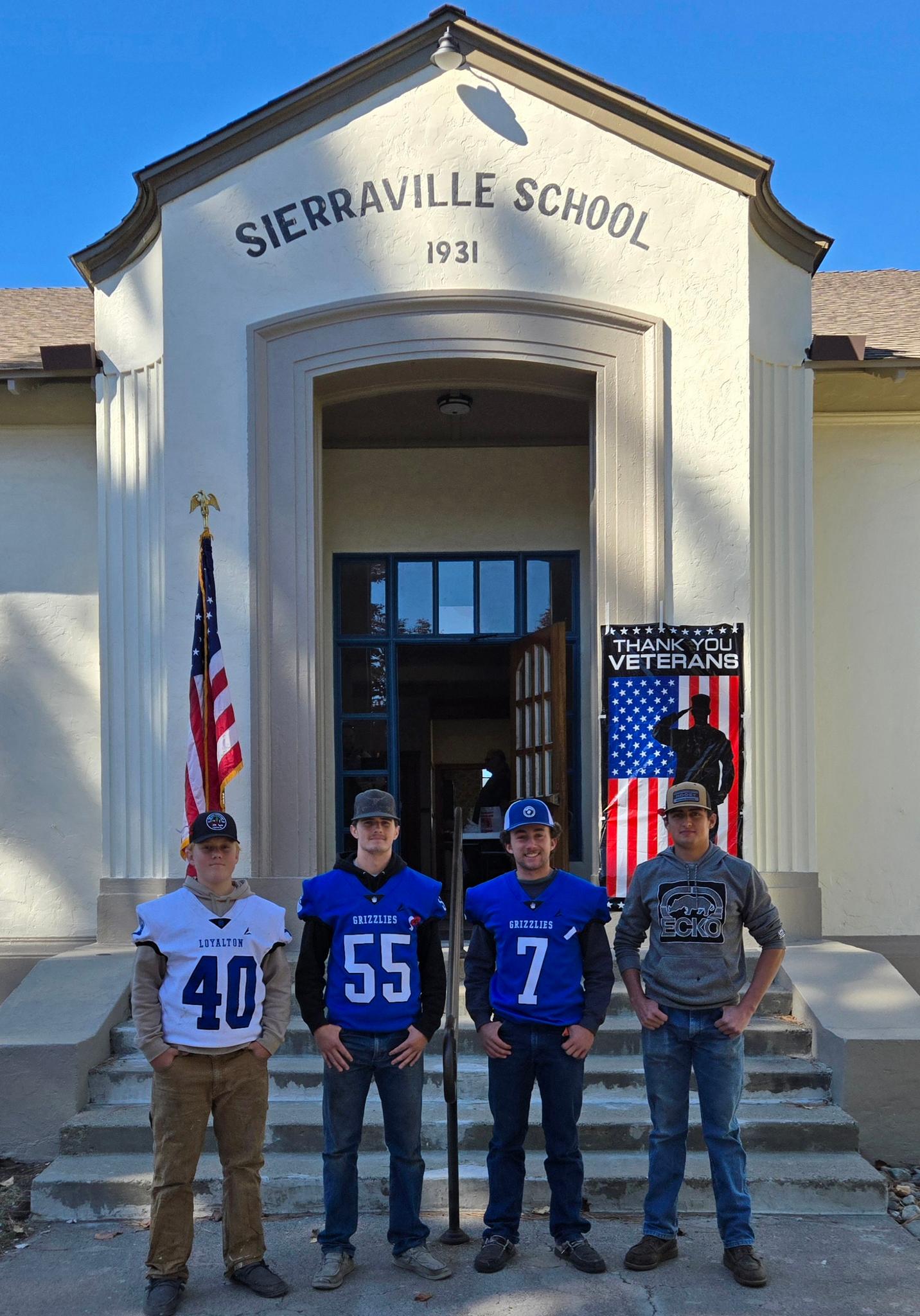 Loyalton High School Freshman Gabe Phebus, Senior Layne Corbridge, Senior Gus Petterson, and Senior Apolonio Lopez helped veterans transport supplies