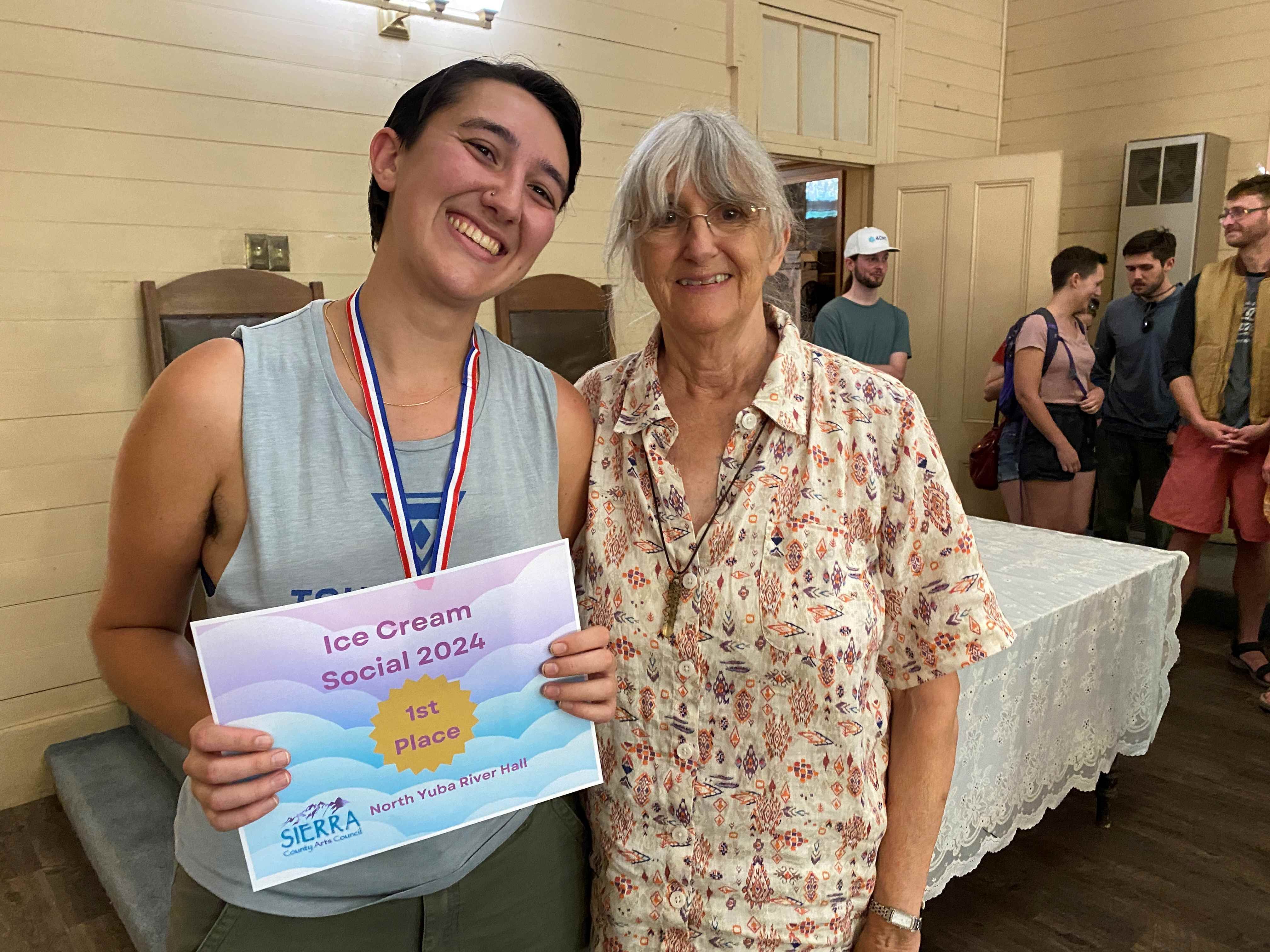 (Left to right) Bella Fehringer and Sierra County Arts Council Executive Director BJ Jordan. 