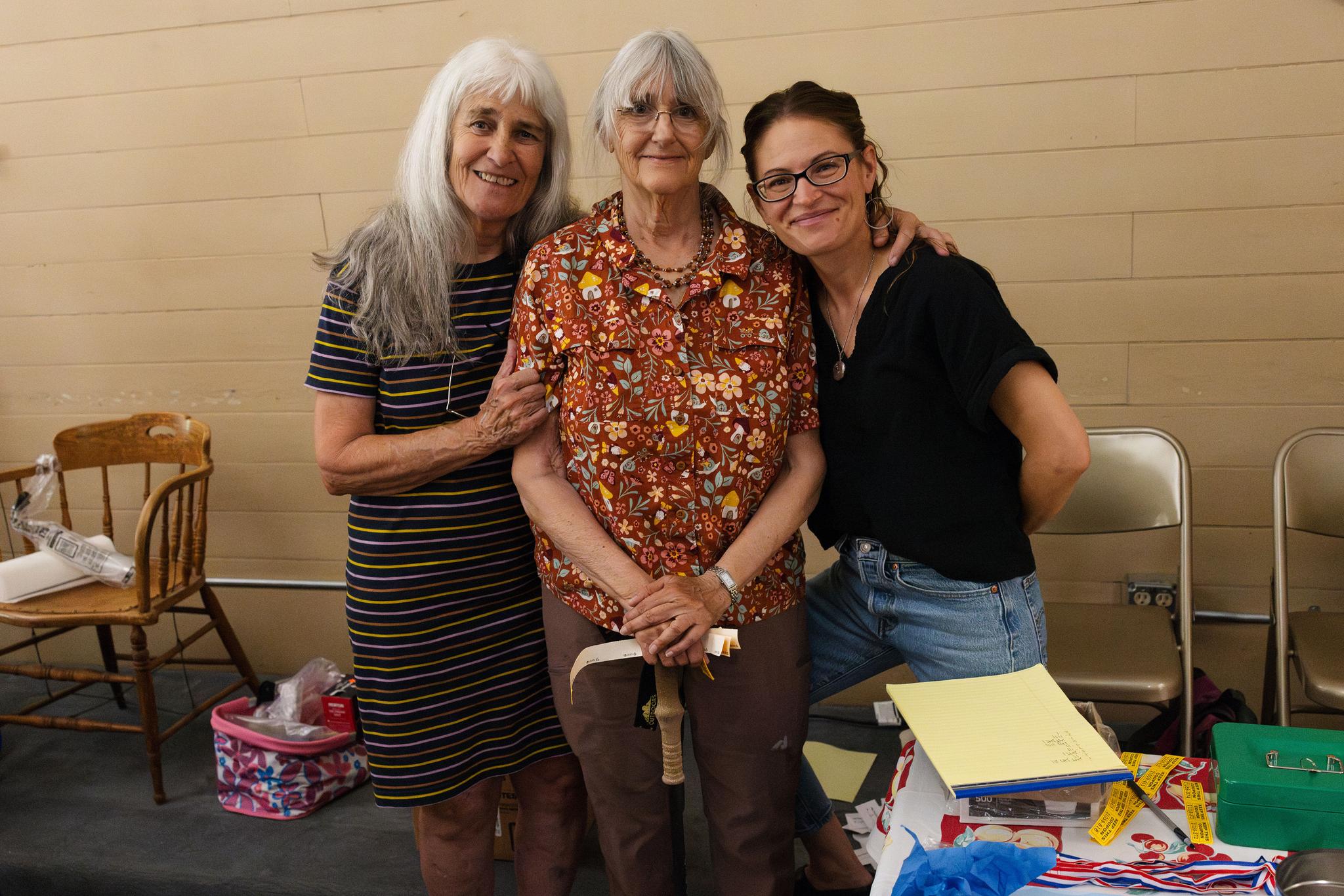 Left to right: Arts Council Board President Cracker Eshleman, outgoing Director BJ Jordan, and new Executive Director Amber Baca-Sainsbury.