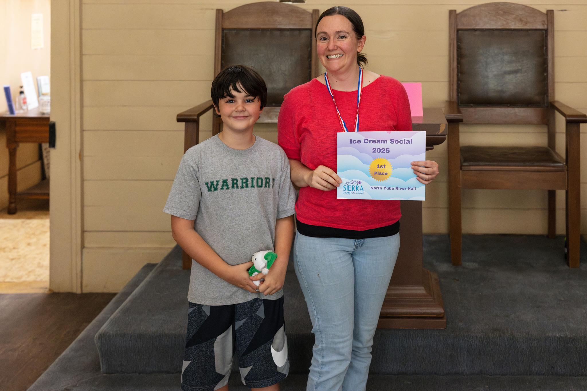 Tessa and Rudy Jackson win the annual Downieville Ice Cream Social.