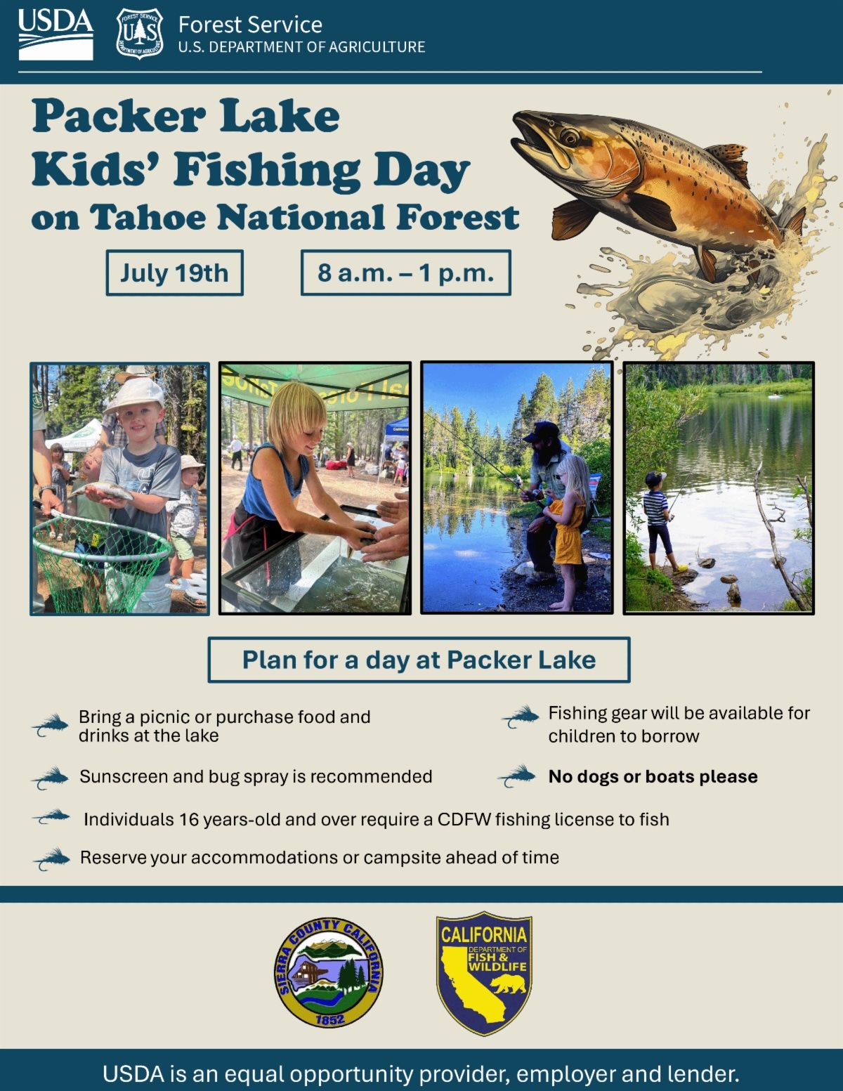 Packer Lake Kids’ Fishing Day flyer