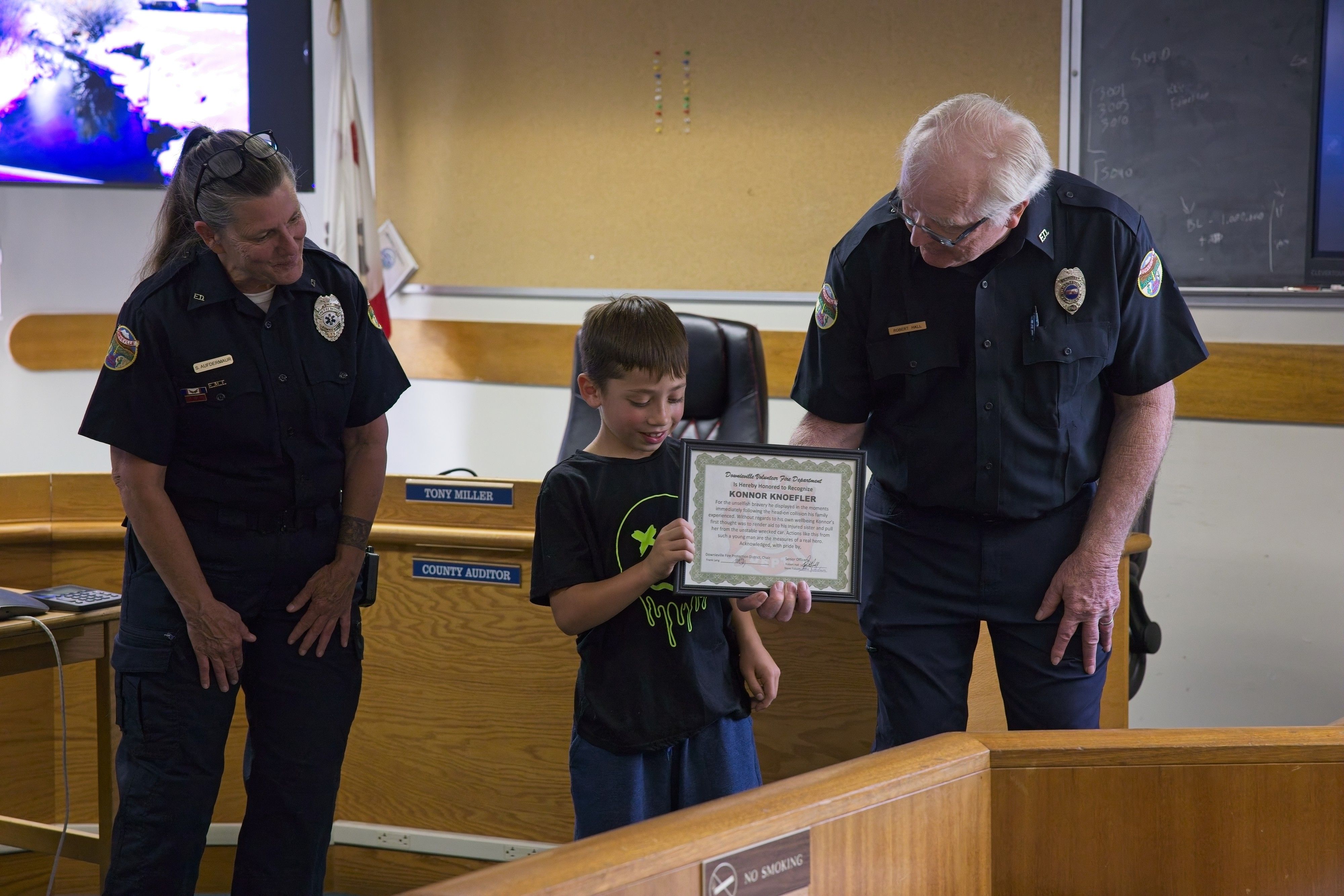 Konnor Knoefler Receives Bravery Recognition from Fire Department