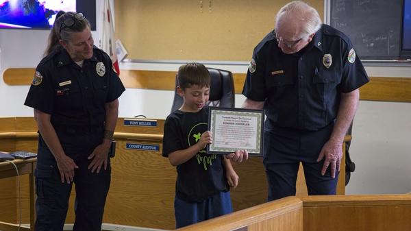 Konnor Knoefler Receives Bravery Recognition from Fire Department