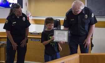 Konnor Knoefler Receives Bravery Recognition from Fire Department