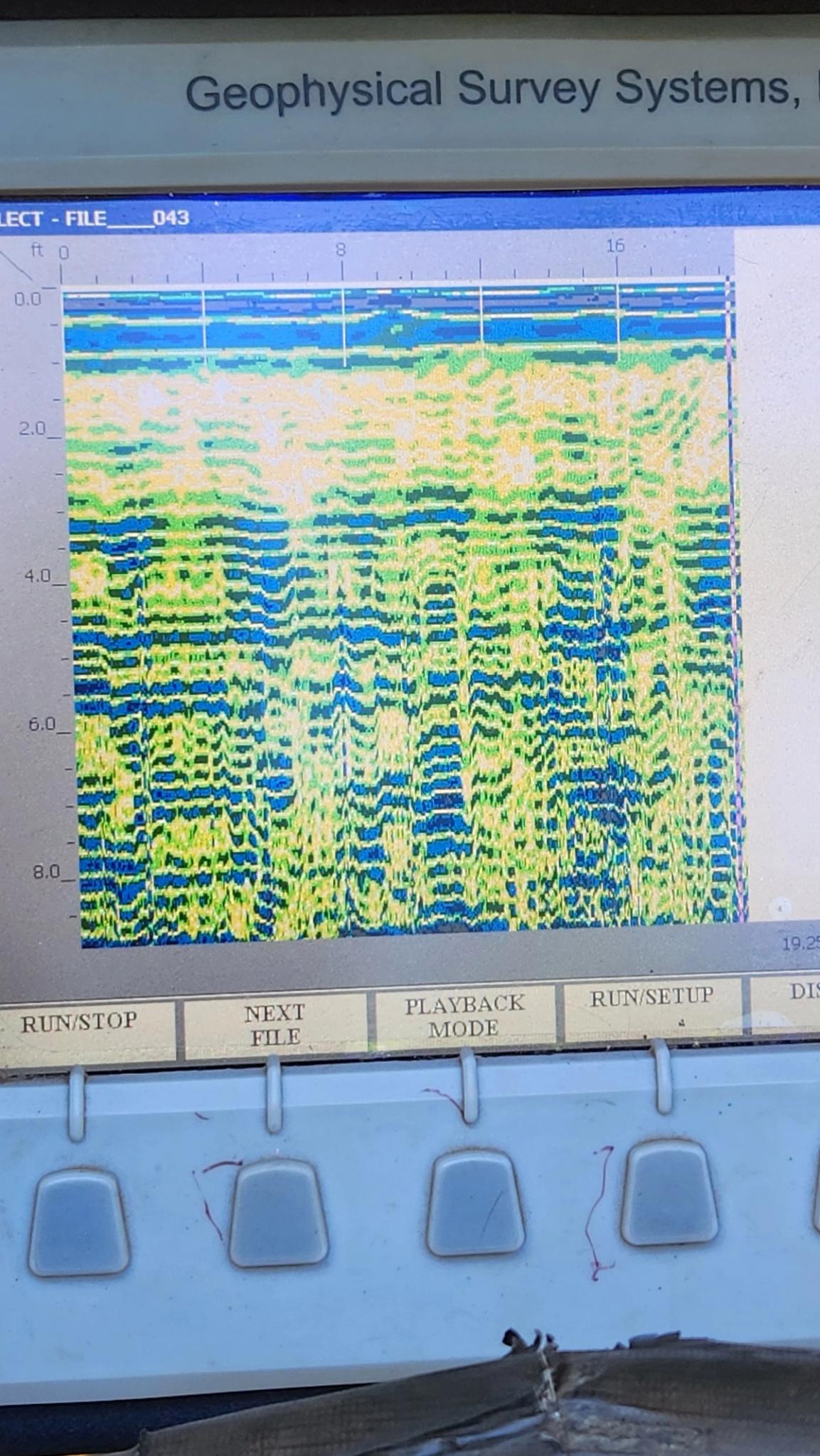 The display of the ground-penetrating radar machine.