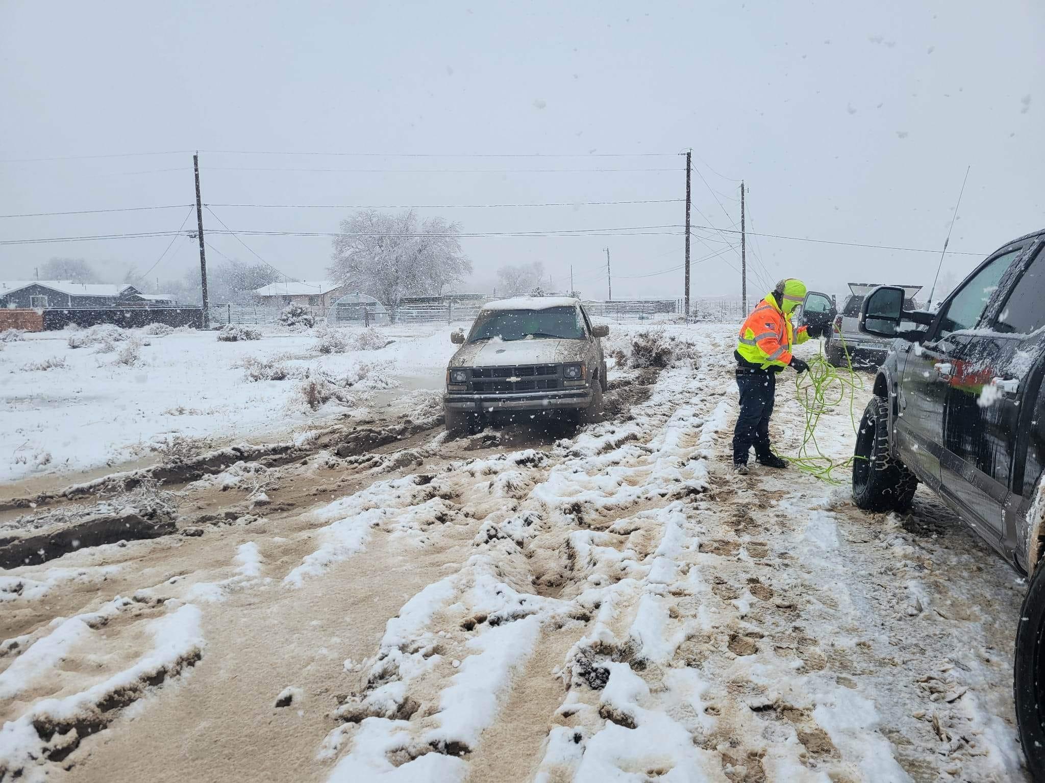 775 Offroad & Recovery responds for a car stuck in snowy mud