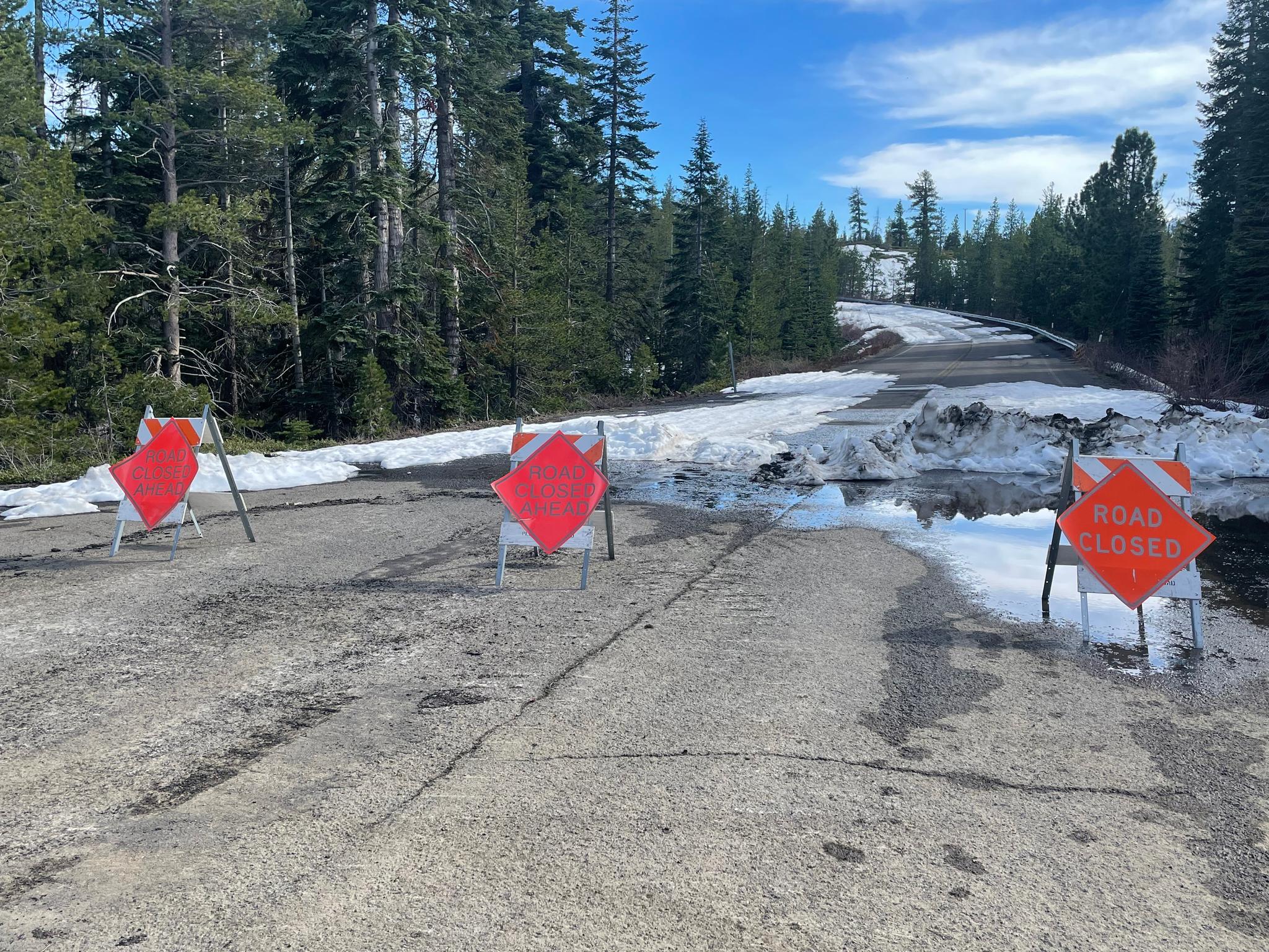The Gold Lake Highway closure from the Plumas County side. Photo by Dana Loomis.