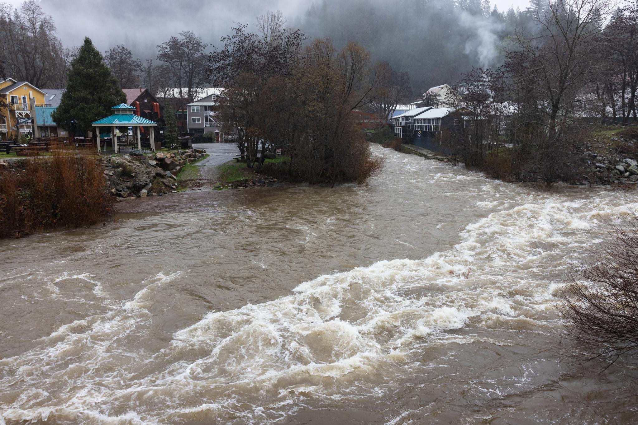 The Downie/Yuba River Confluence at around 10 AM Monday morning.