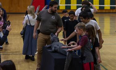 Exotic Animals Delight Downieville Students at Wild Things Assembly