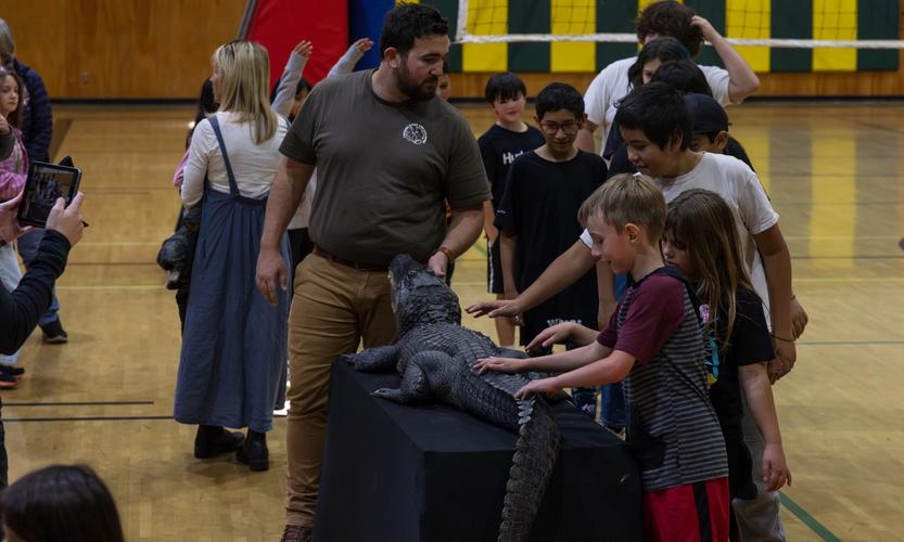 Exotic Animals Delight Downieville Students at Wild Things Assembly