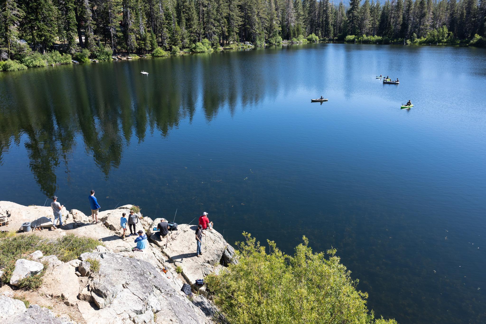 Fishing at Packer Lake during the Tahoe National Forest’s event.