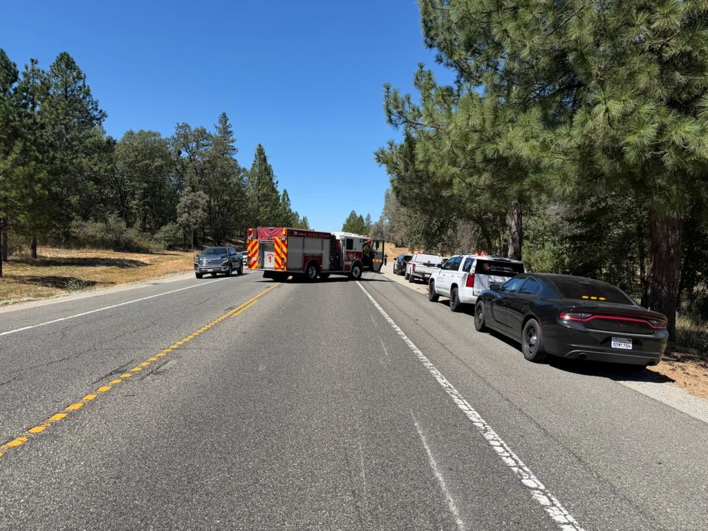 Emergency resources respond to the Highway 20 crash. Photo: California Highway Patrol.