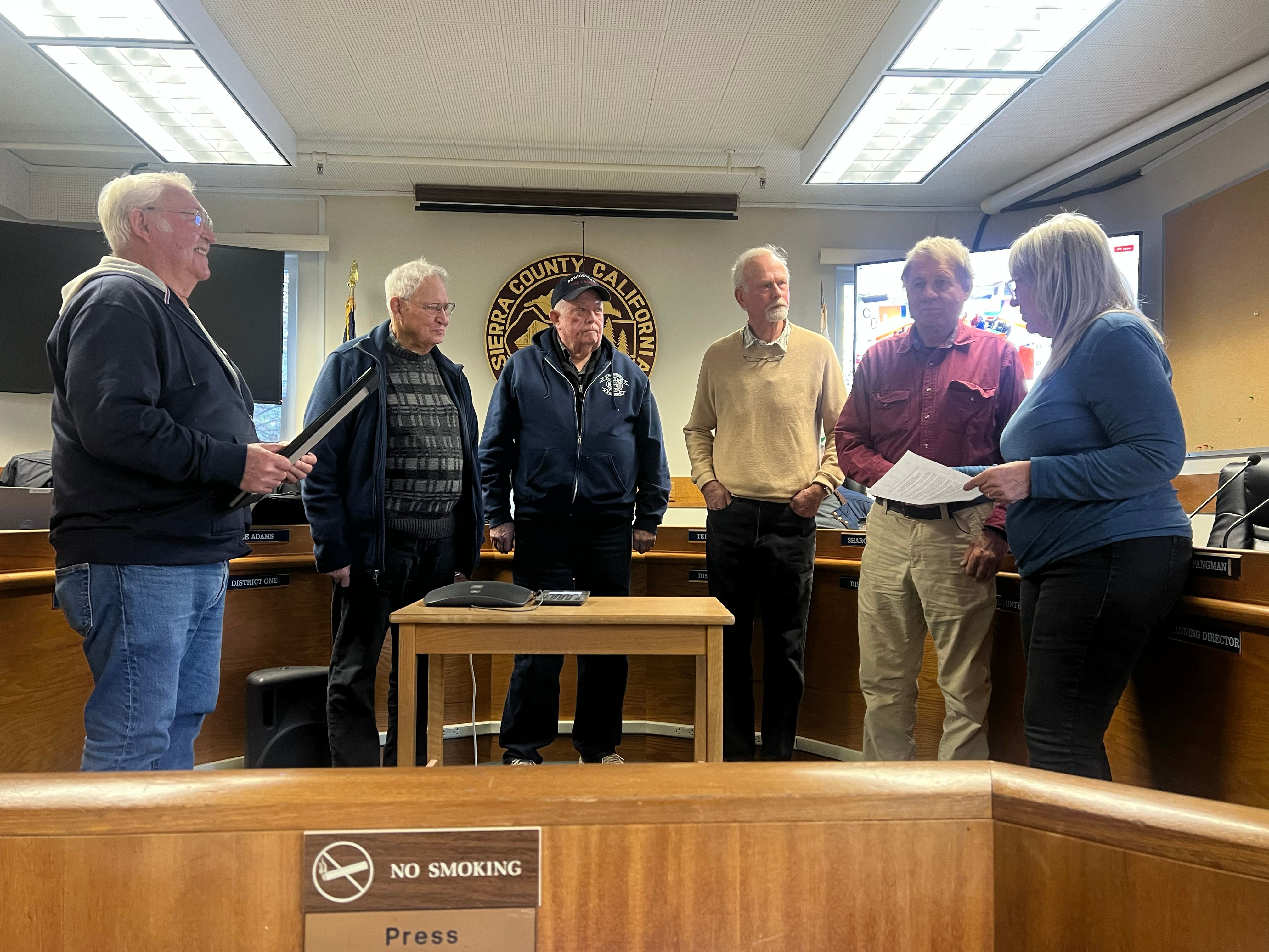 Left to right: Sam White, John Cooper, Mike Galan, Jerry Brzyscz, Gregg Novotny, and Supervisor Lila Heuer
