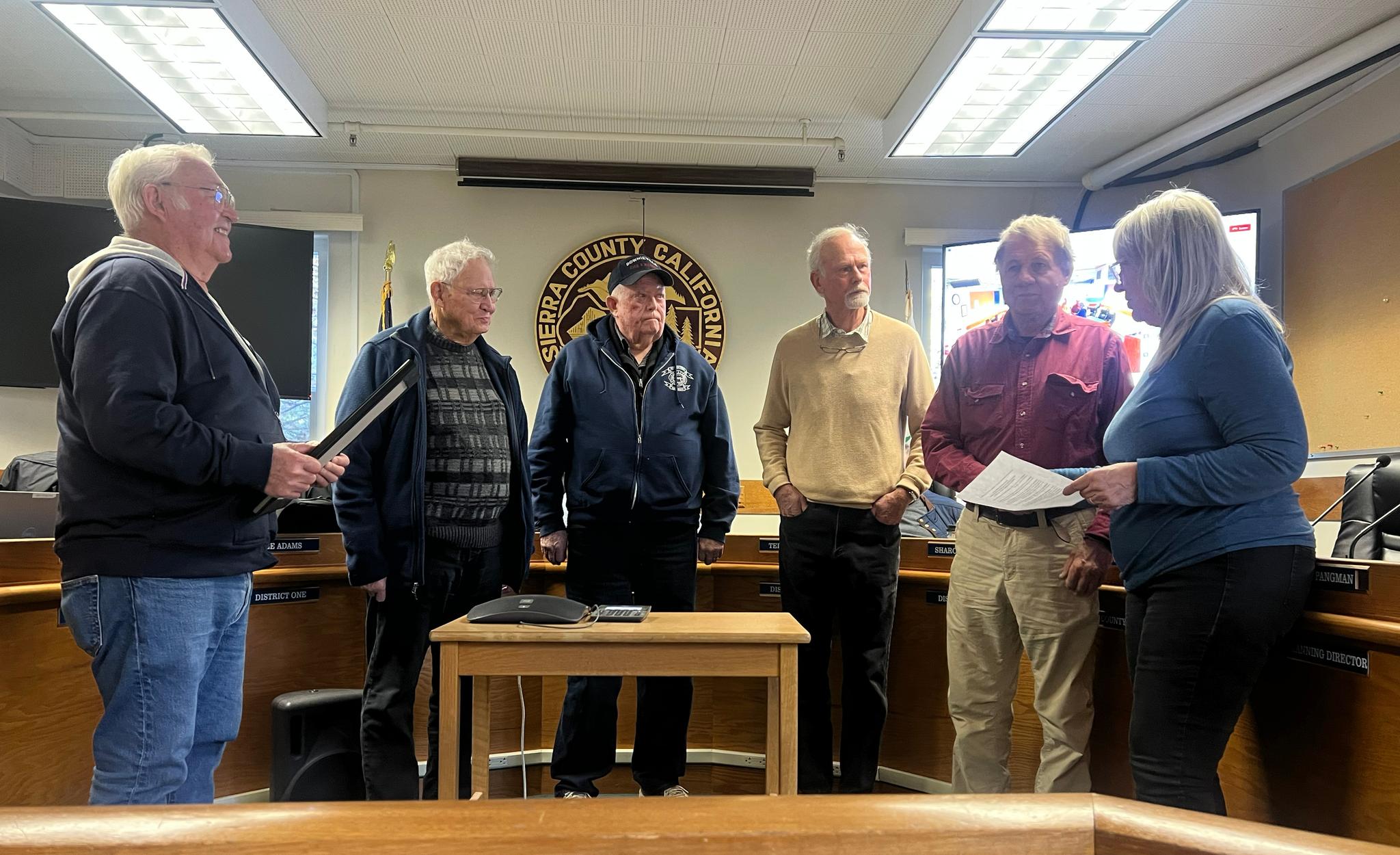 Left to right: Sam White, John Cooper, Mike Galan, Jerry Brzyscz, Gregg Novotny, and Supervisor Lila Heuer