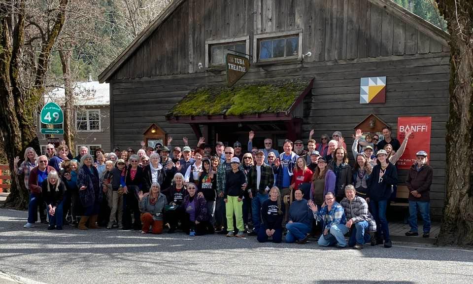 Banff Festival participants in front of the Yuba Theatre.