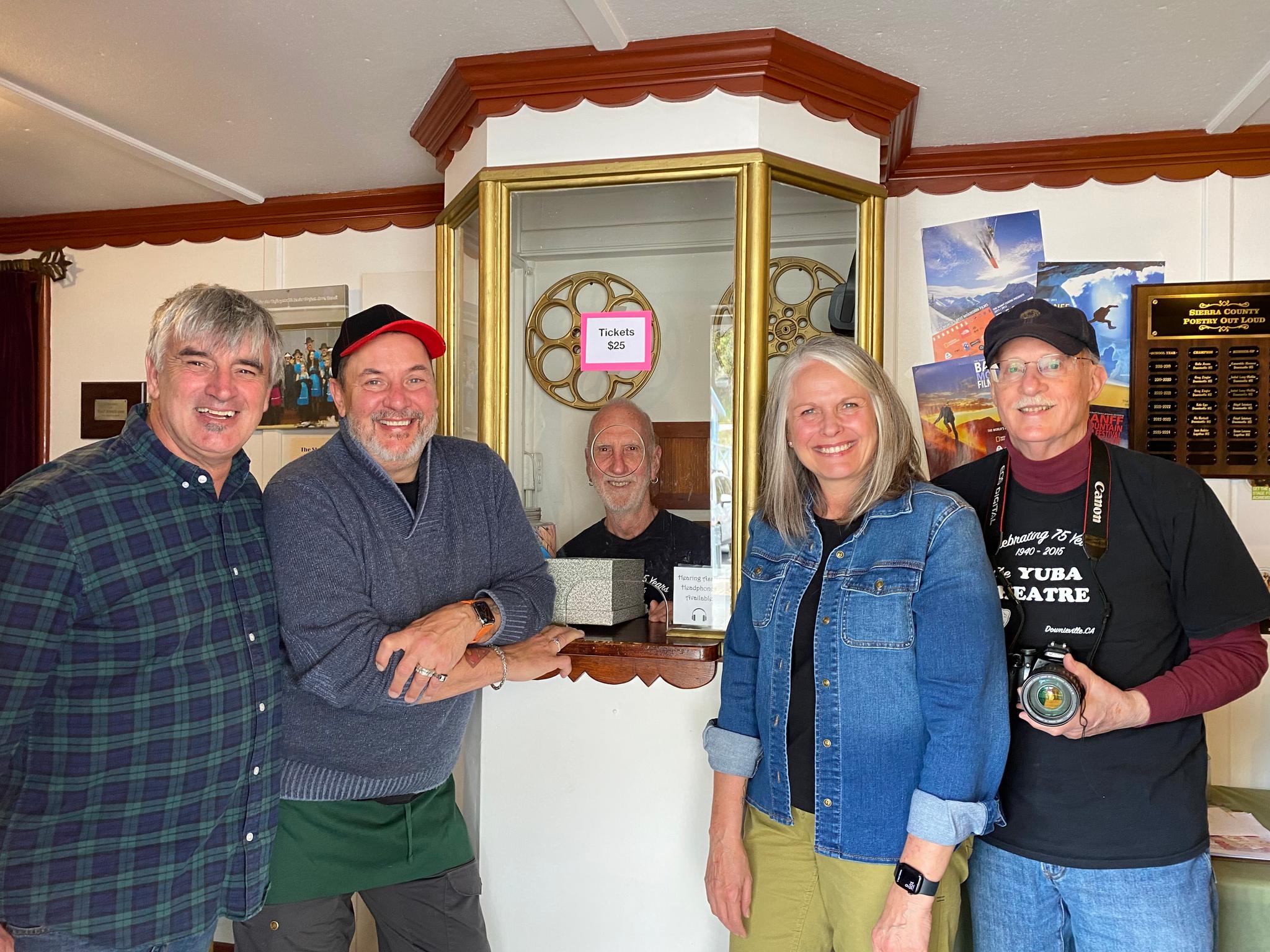 Volunteers in the Yuba Theatre lobby.