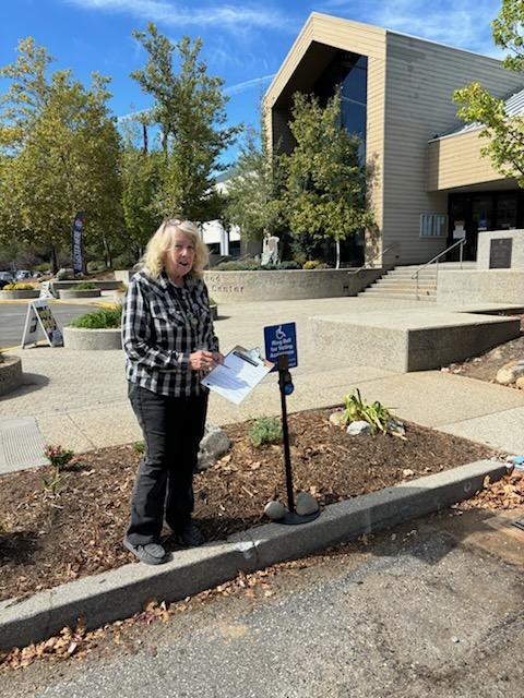 Davies-Easley stands ready to offer curbside assistance to voters who need extra help.