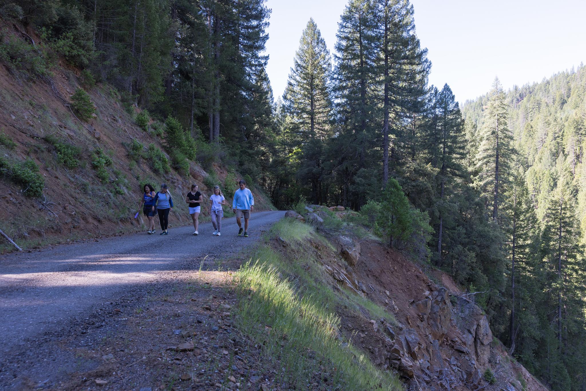 A group makes its way up Lavezzola Road.