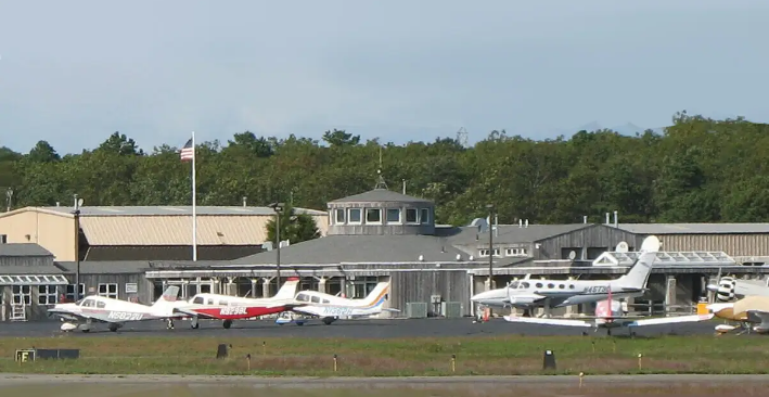 An airport filled with private planes
