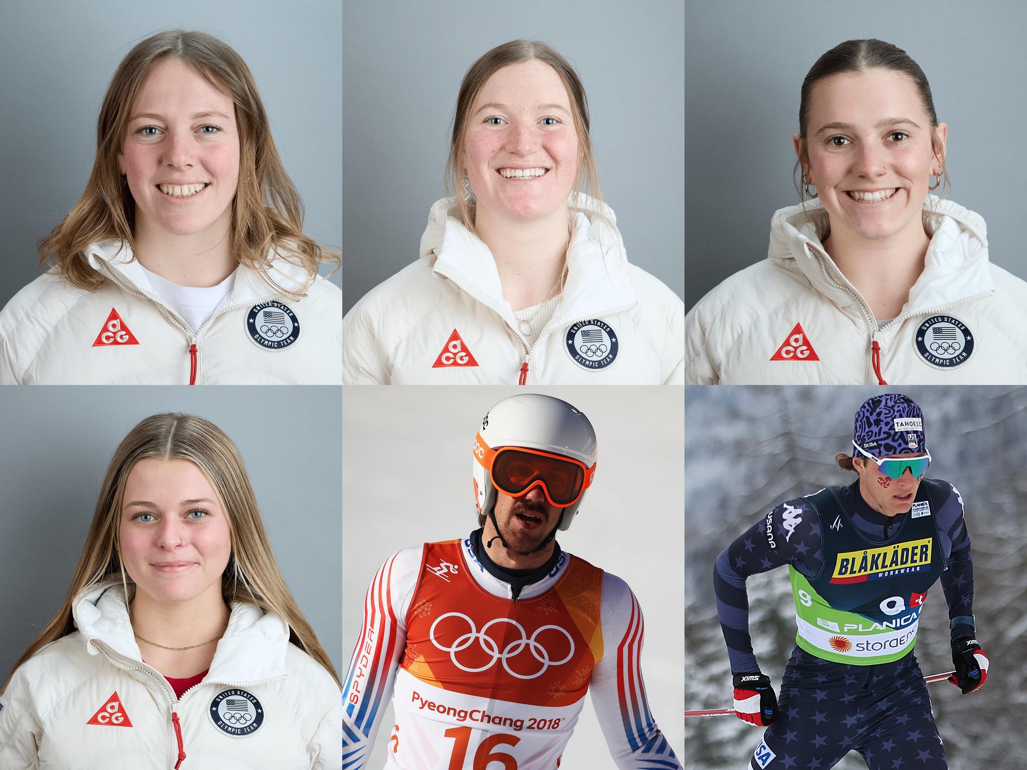 Left to right, top row: AJ Hurt, Hahna Norman, Hanna Percy. Bottom row: Abby Winterberger, Bryce Bennett, JC Schoonmaker. Credit: Team USA.