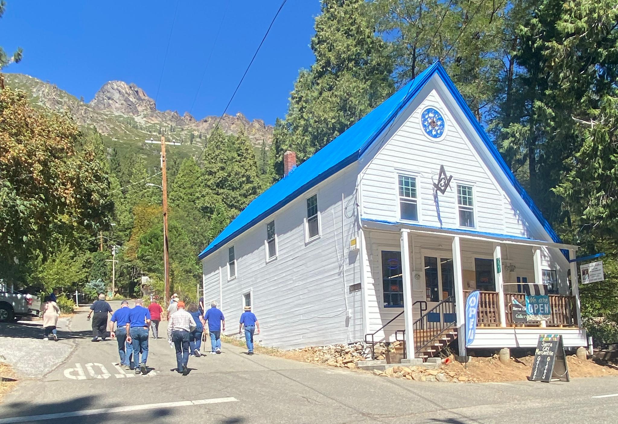 The freshly re-painted Harmony Lodge No. 164 in Sierra City