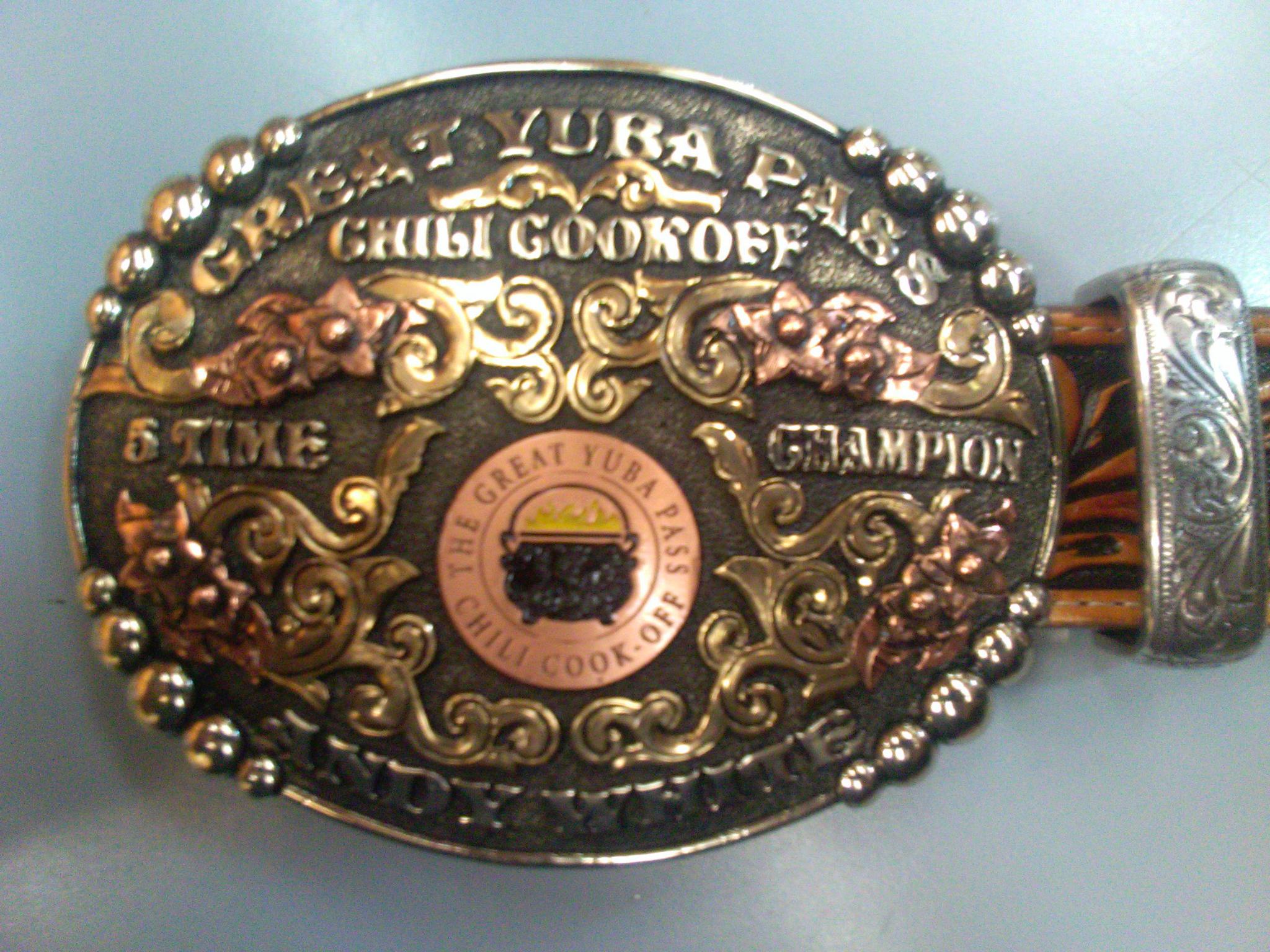 5-time Chili Cookoff Champion Andy White’s new belt