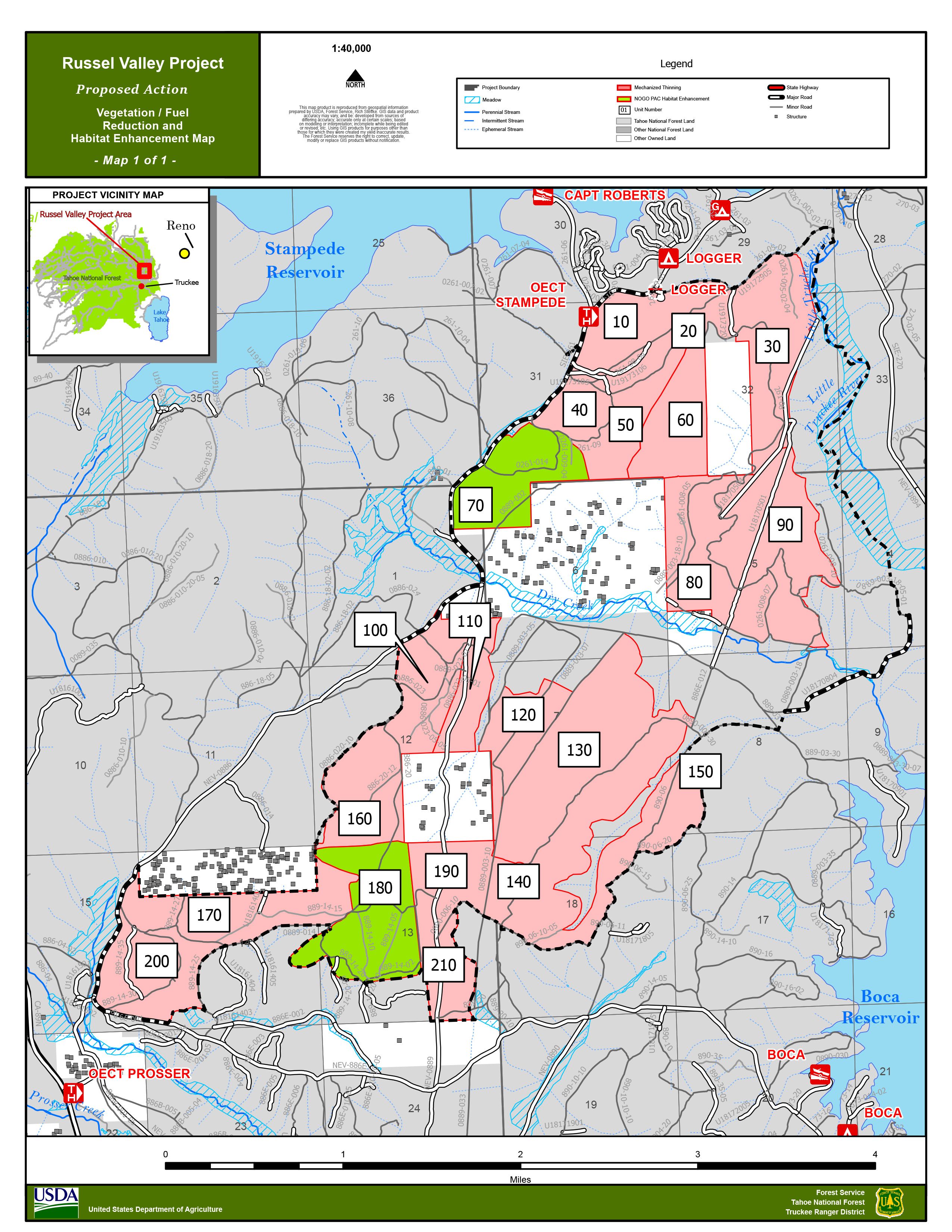 Map of the proposed project area. Image provided by USDA.