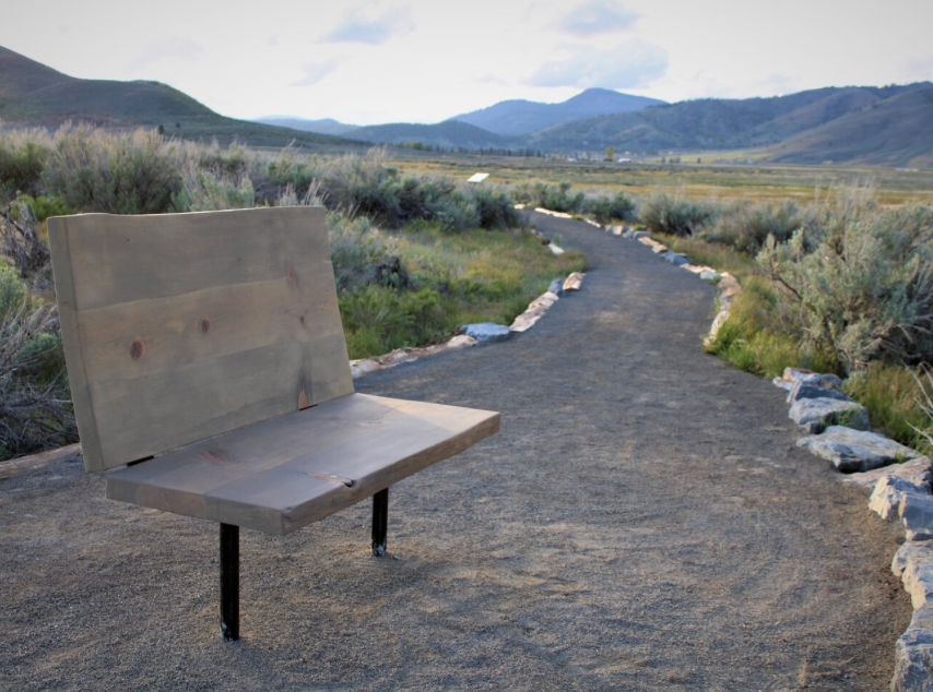 A spot to rest on a Sierra Valley Preserve Nature Center trail. © Jeff Bue, Feather River Land Trust