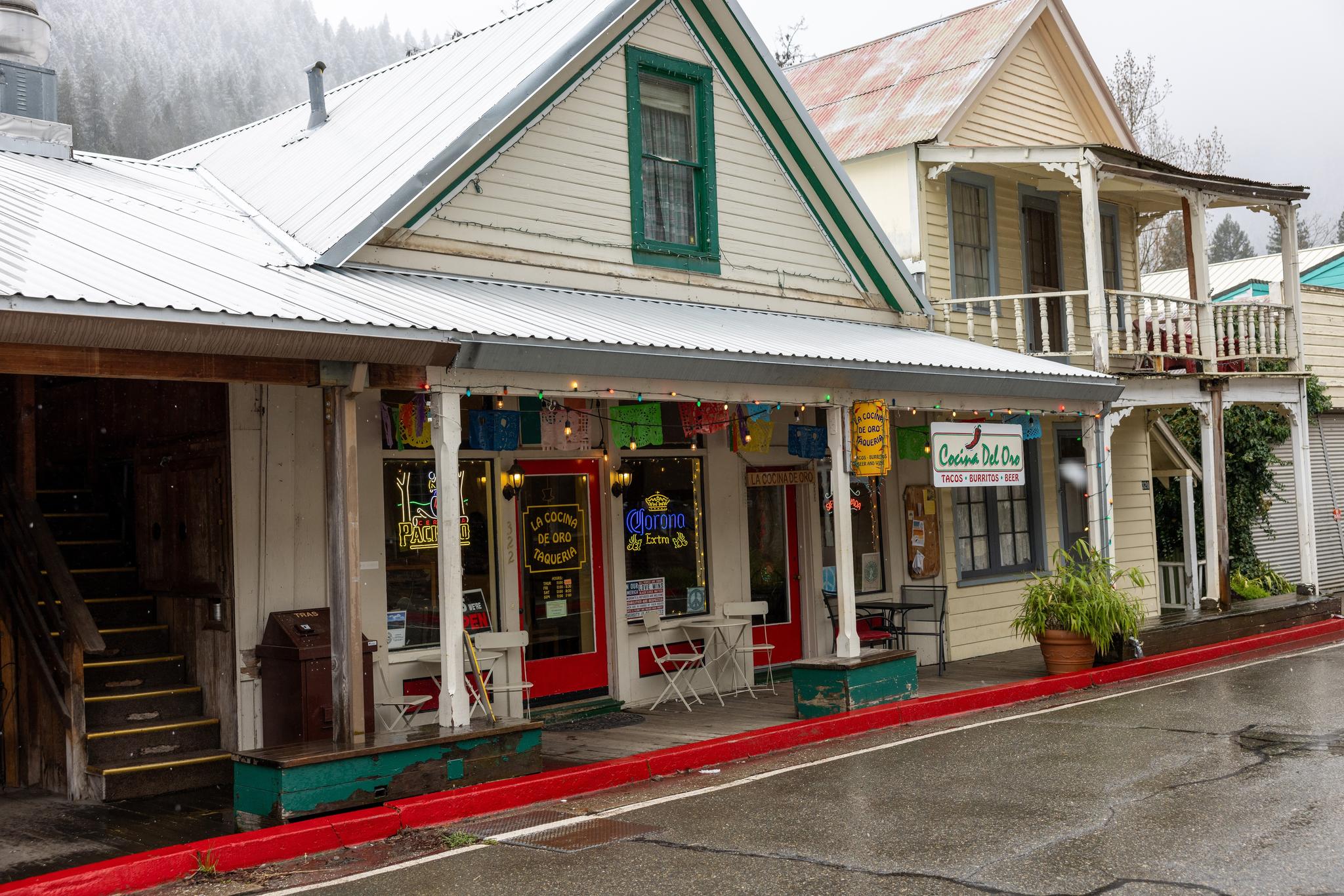 The open restaurant on Main Street, Downieville