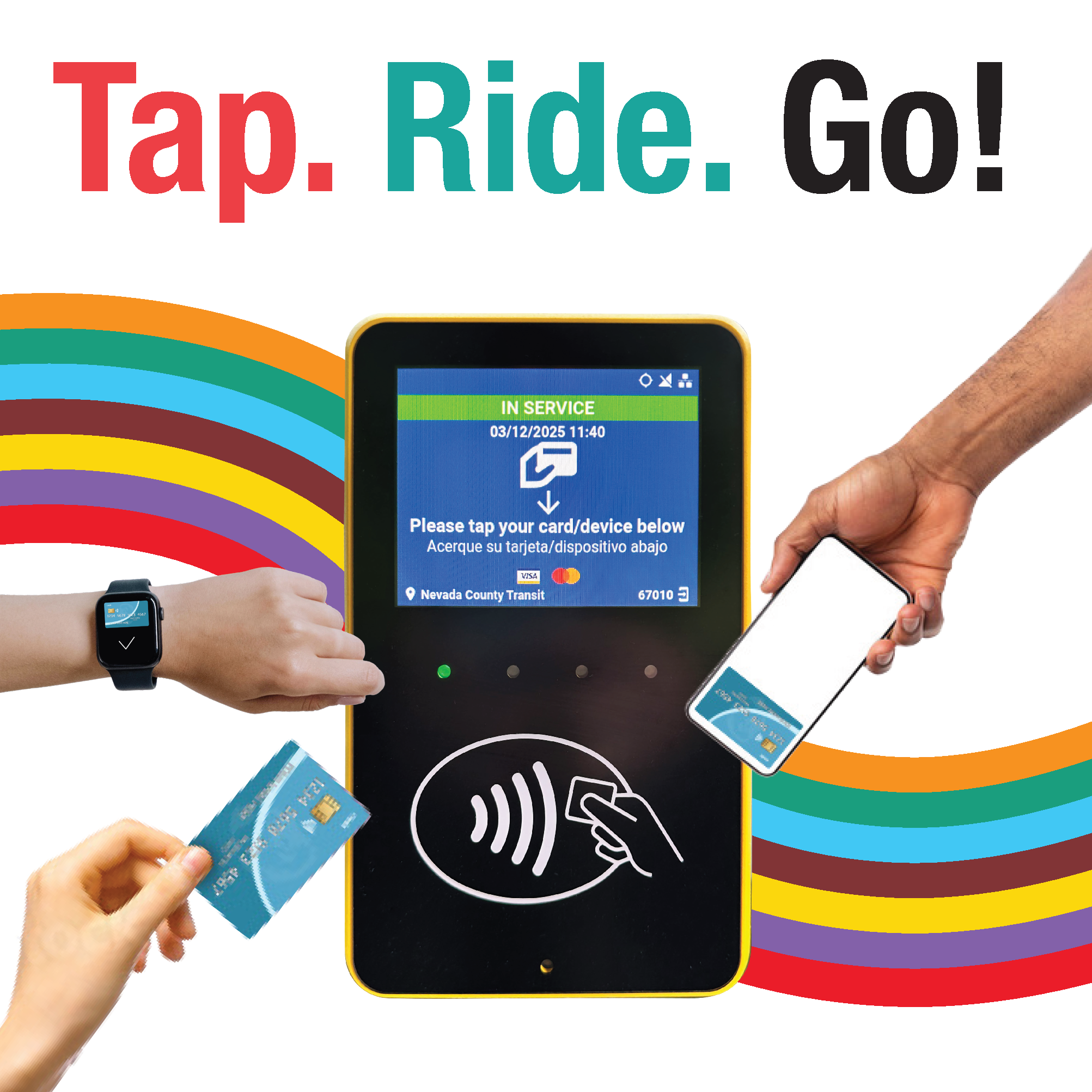 Tap. Ride. Go! marketing material.