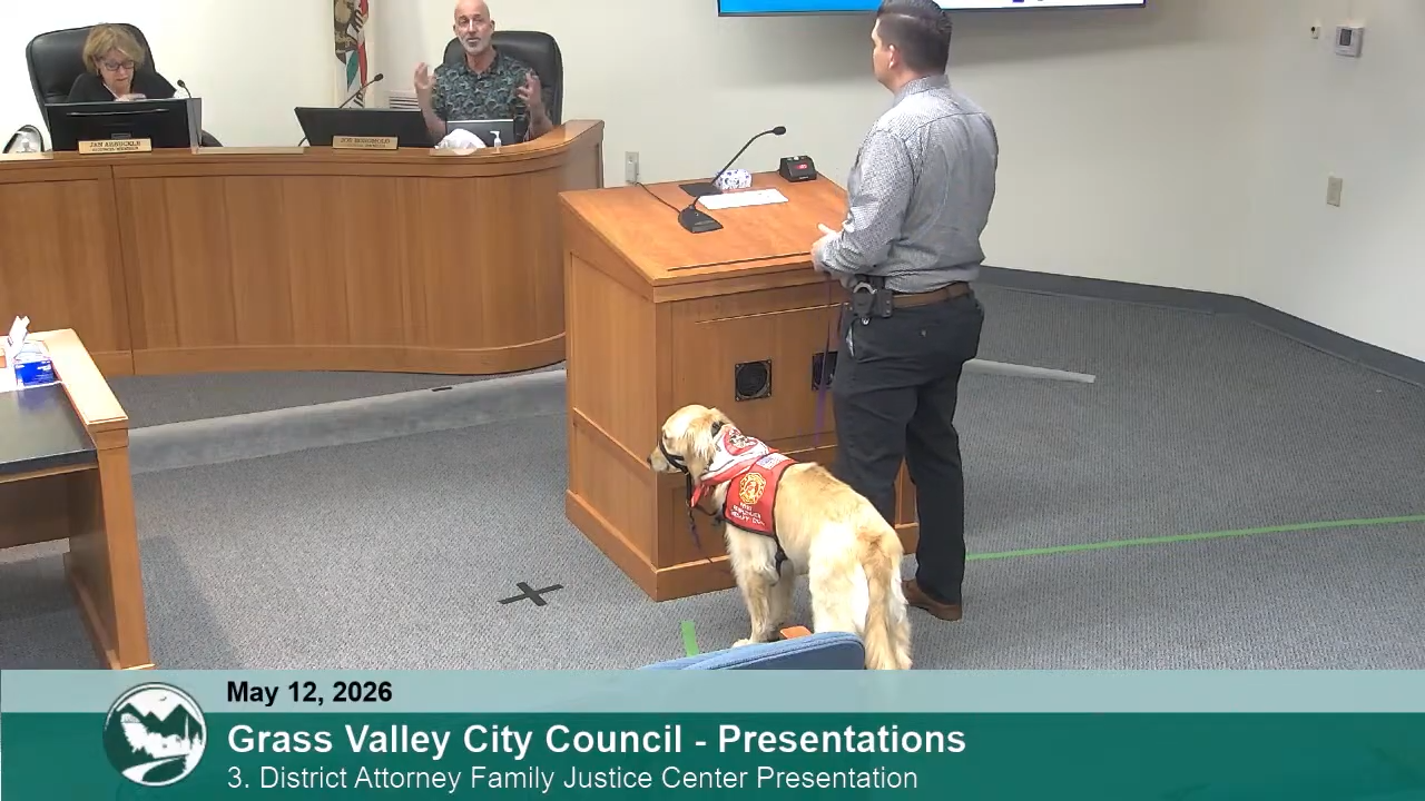 Nugget, Grass Valley Police Department’s therapy dog. Credit: City of Grass Valley.