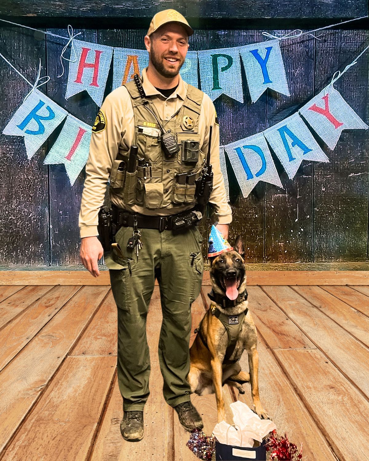 K9 Unit Odin with his handler, Deputy Ross, on December 19th. Photo courtesy of the Nevada County Sheriff’s Office.