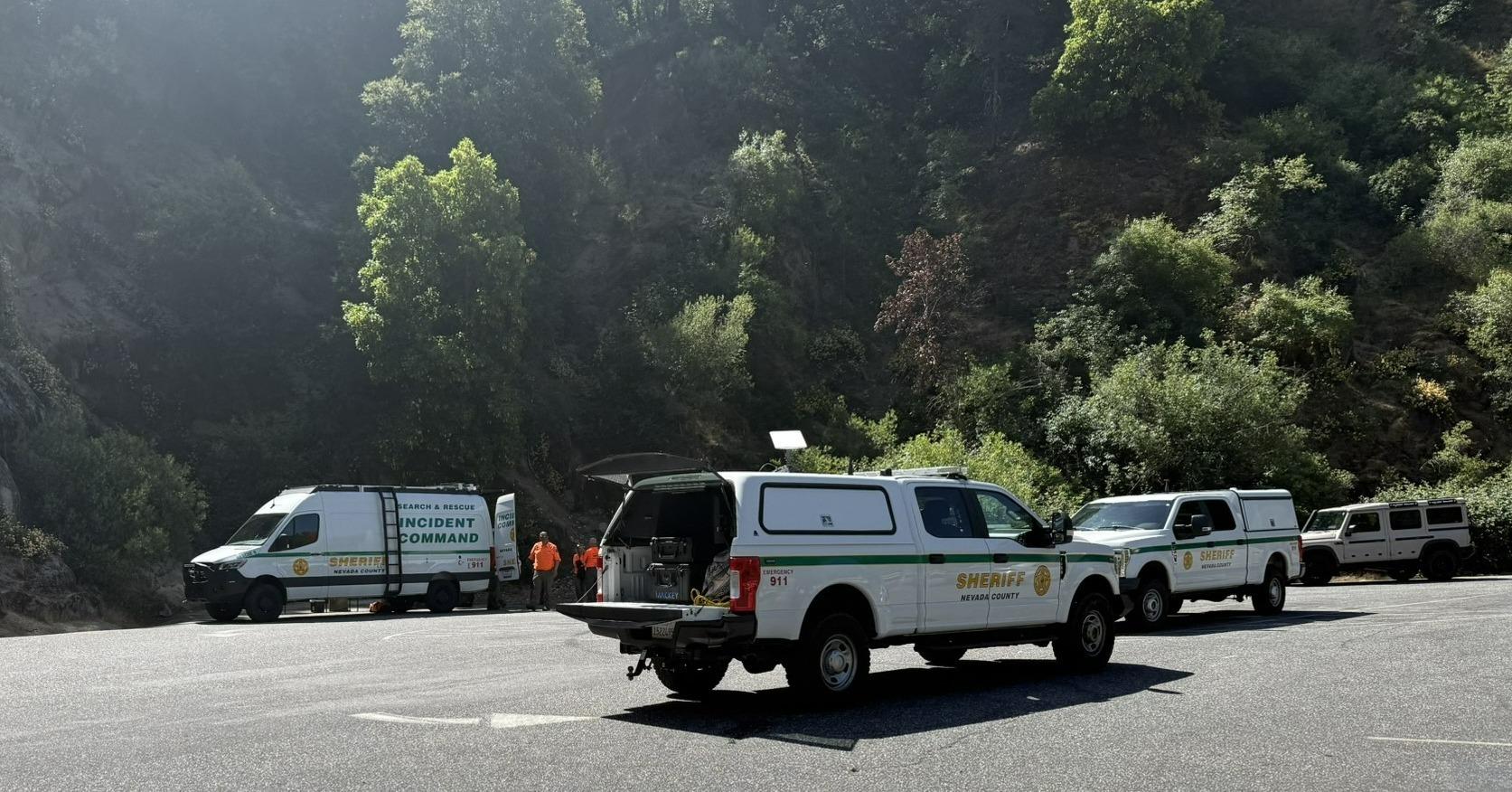 Nevada County Incident Command stages search and rescue operations.