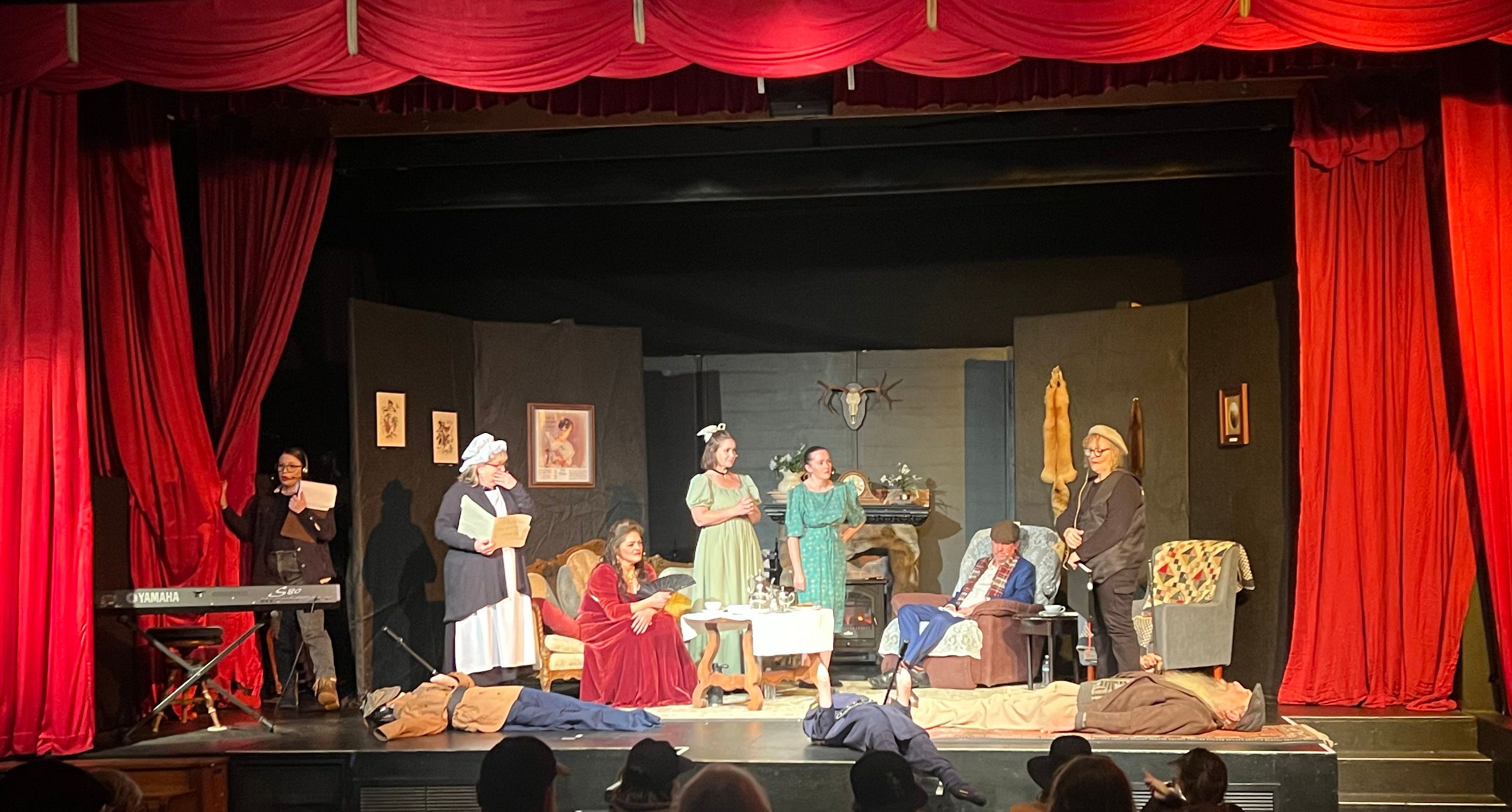 The opening scene of the second half of the play on Saturday in Downieville’s Yuba Theatre.