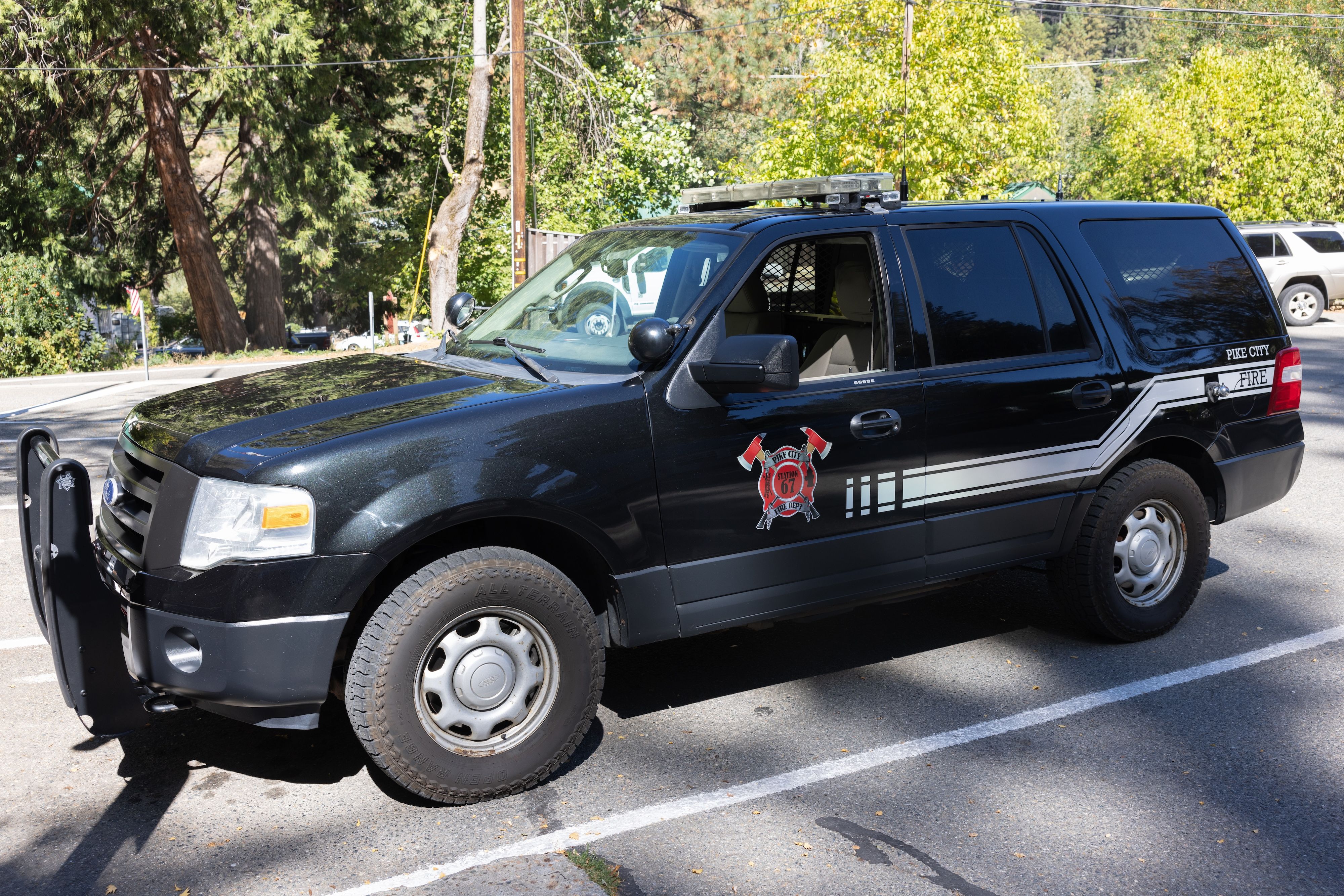 The fully outfitted command vehicle in Downieville
