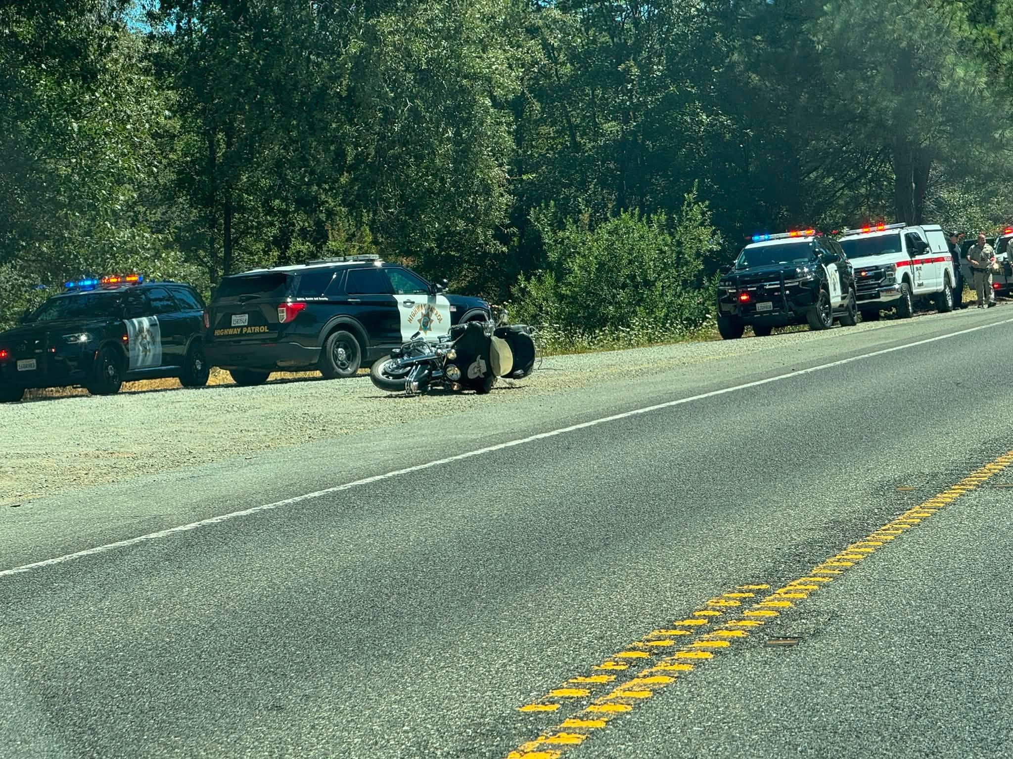 The crash scene viewed from eastbound Highway 20. Photo: John Taber / Facebook.