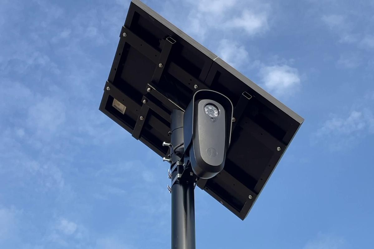 A Flock Safety camera, similar to those installed in Grass Valley.