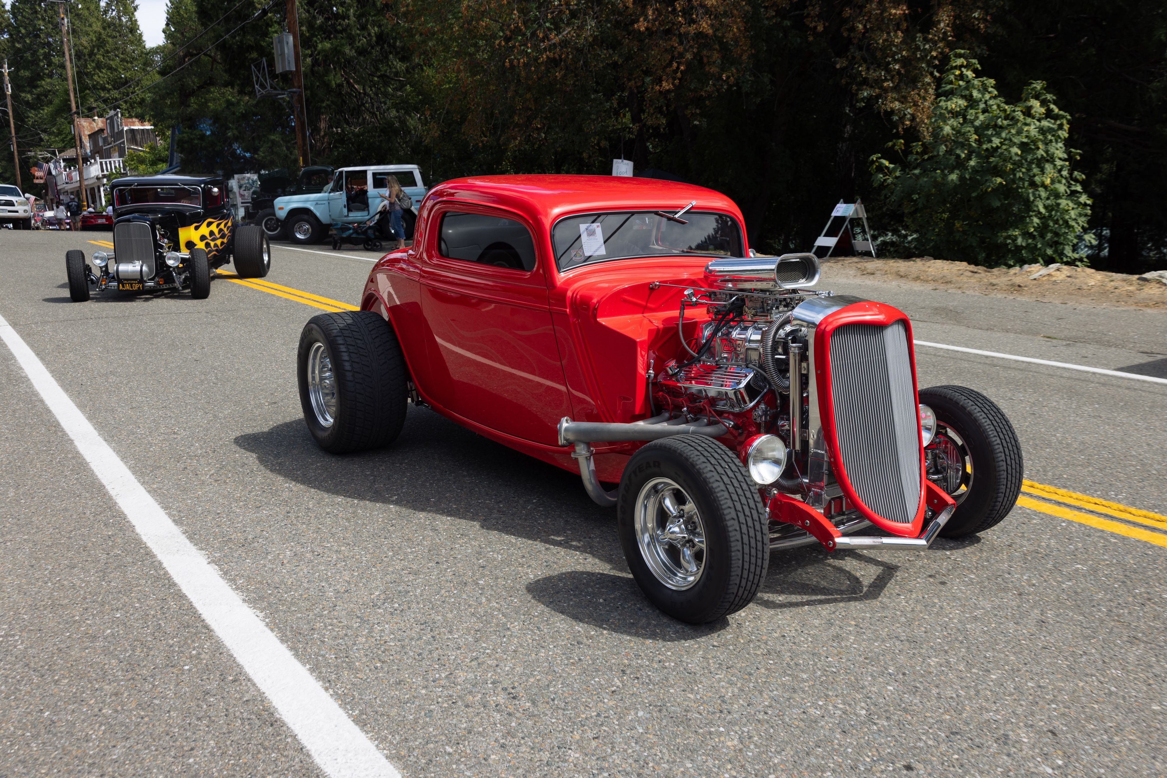 Best of Show winner — a 1934 Blown Ford Coupe — takes to the street