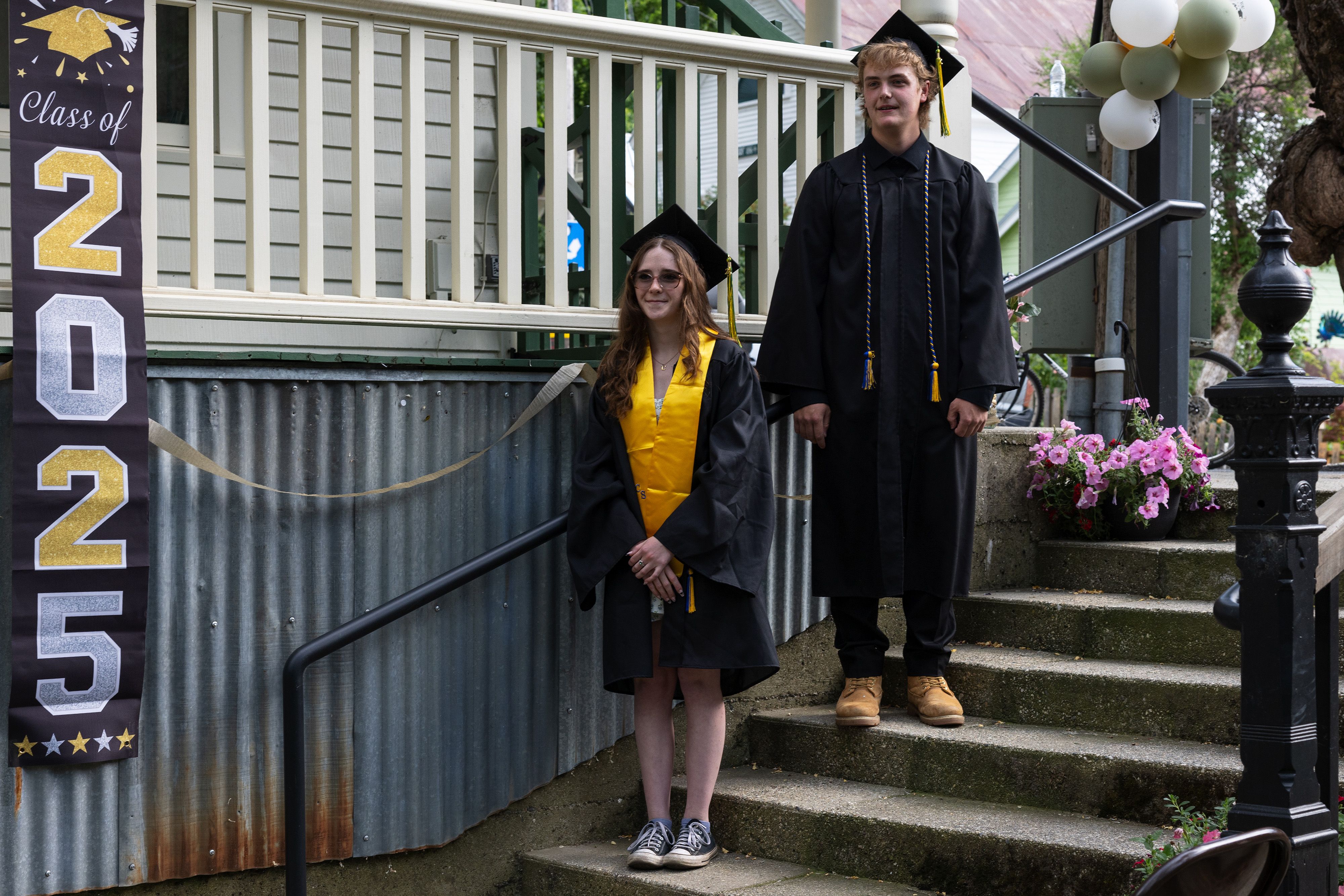 Ariann Jackson and Nicolas Martinelli graduate from Downieville High School.