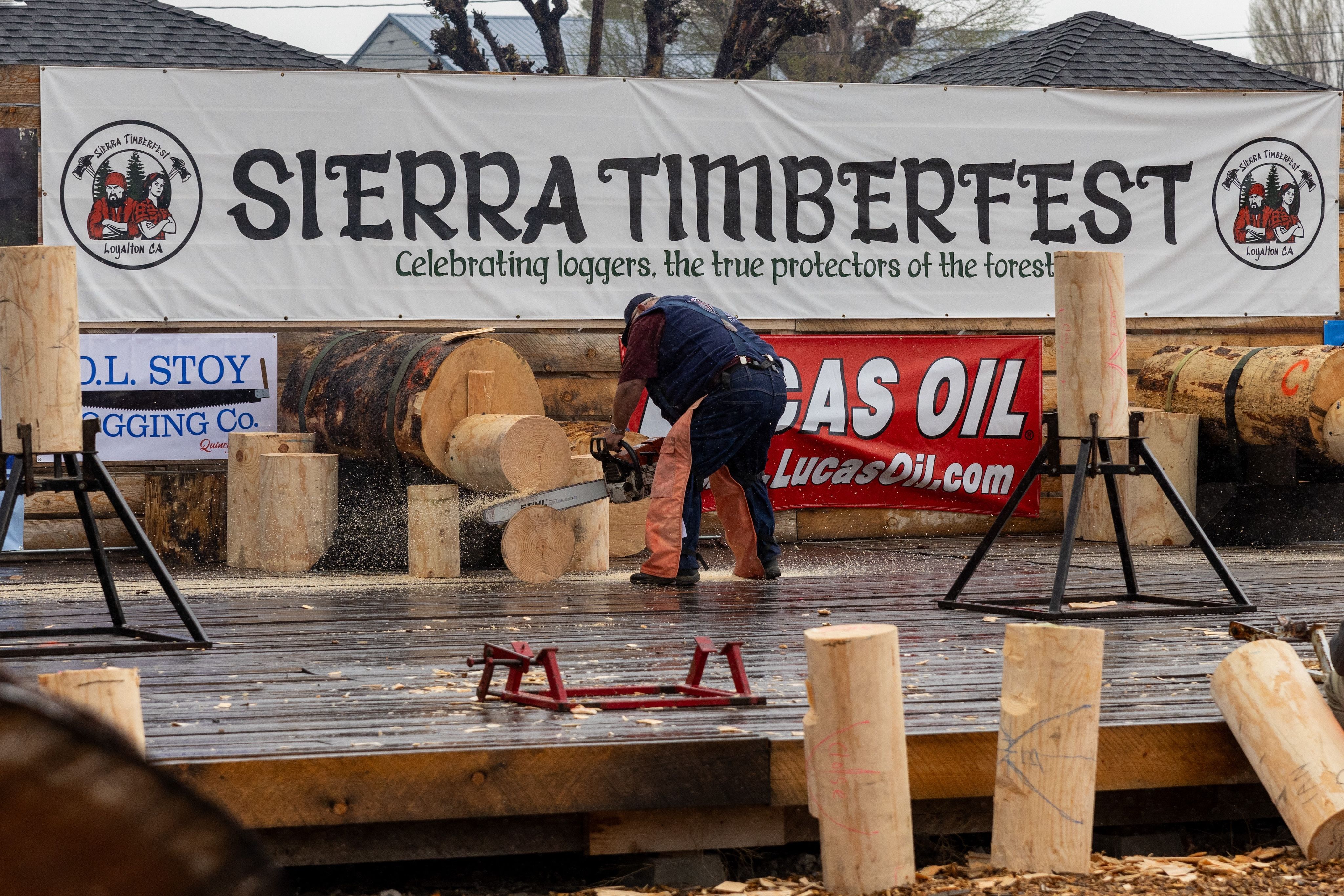 Chainsaw events went by quickly — often under 20 seconds to make two cuts